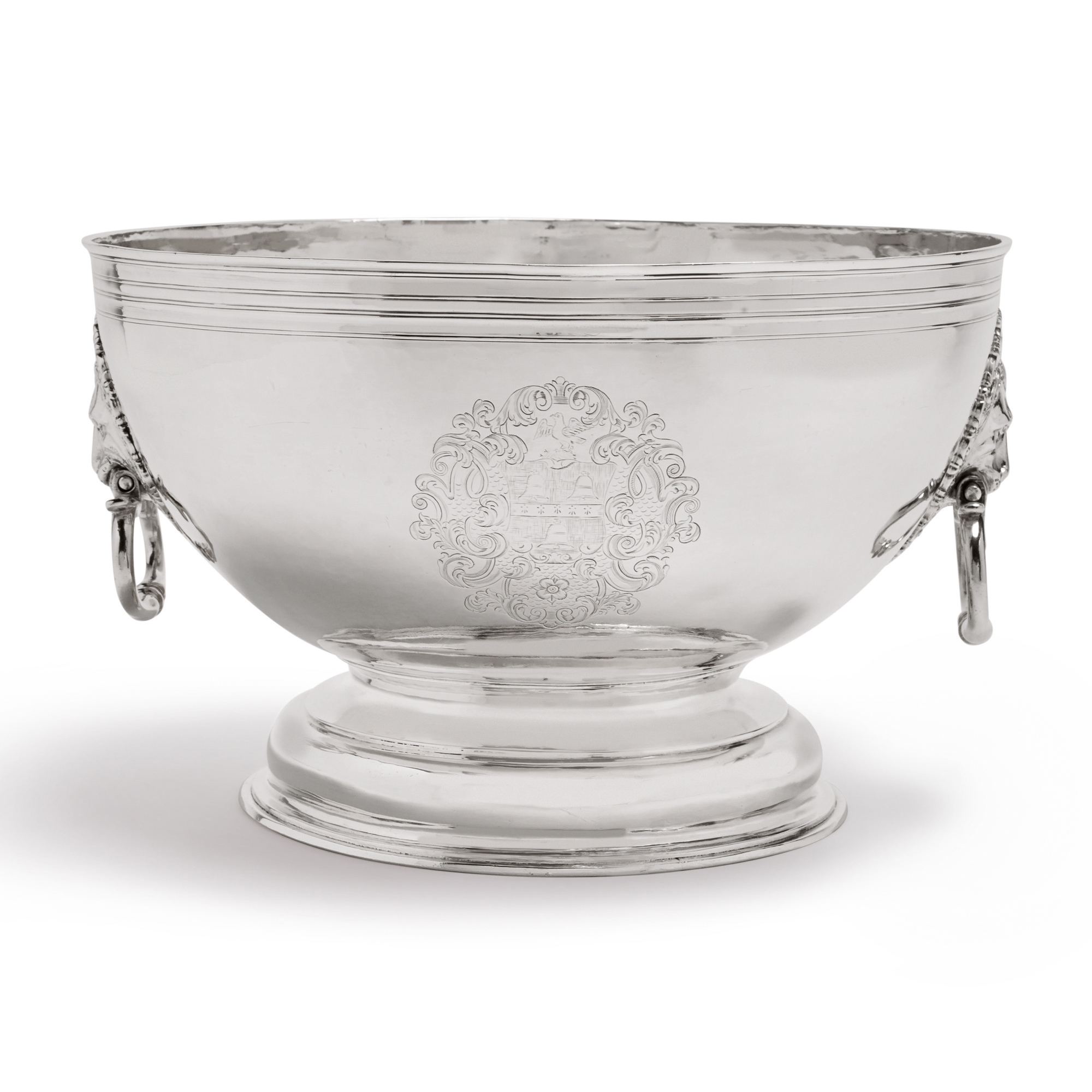 A I SILVER PUNCH BOWL, JOHN CARNABY, NEWCASTLE, 1721 Style