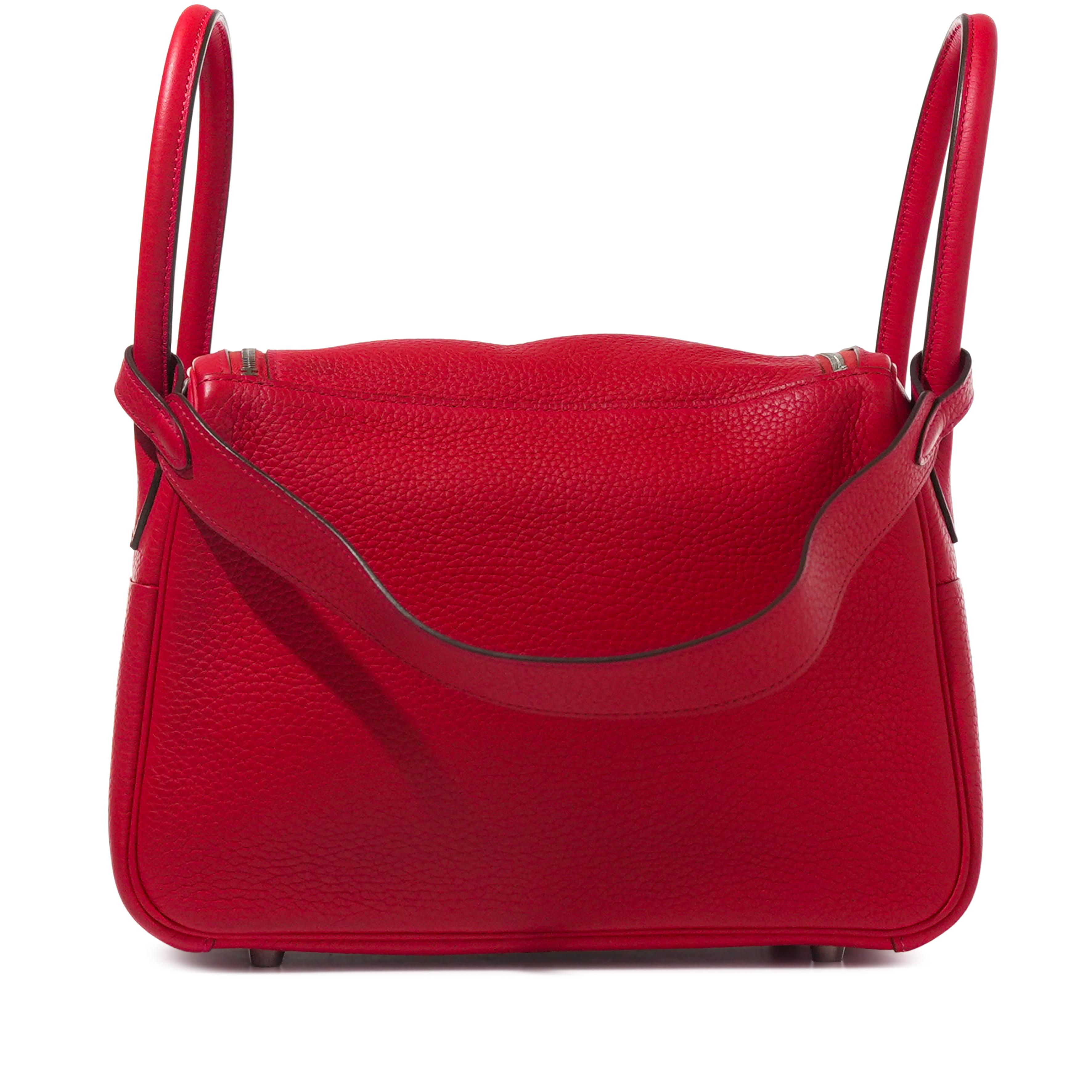 Hermès Rouge Tomato Clemence Lindy 26 Palladium Hardware, 2016