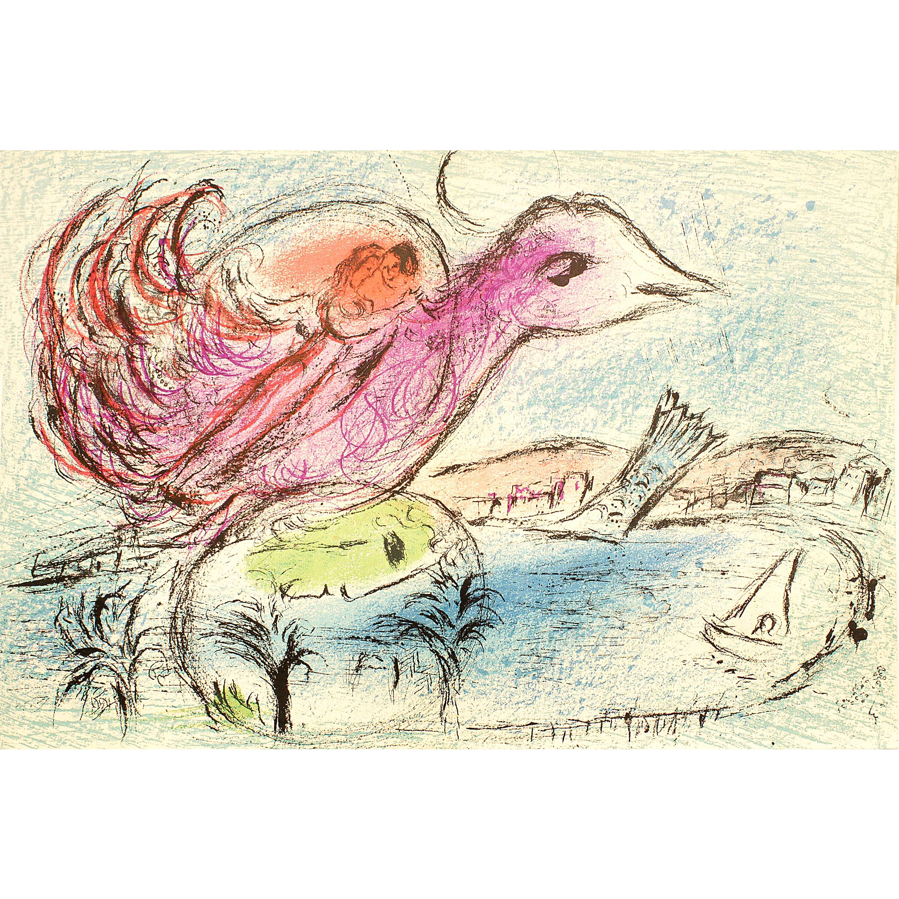 Marc Chagall Vintage Derriere Le Miroir 132 Signed Available For