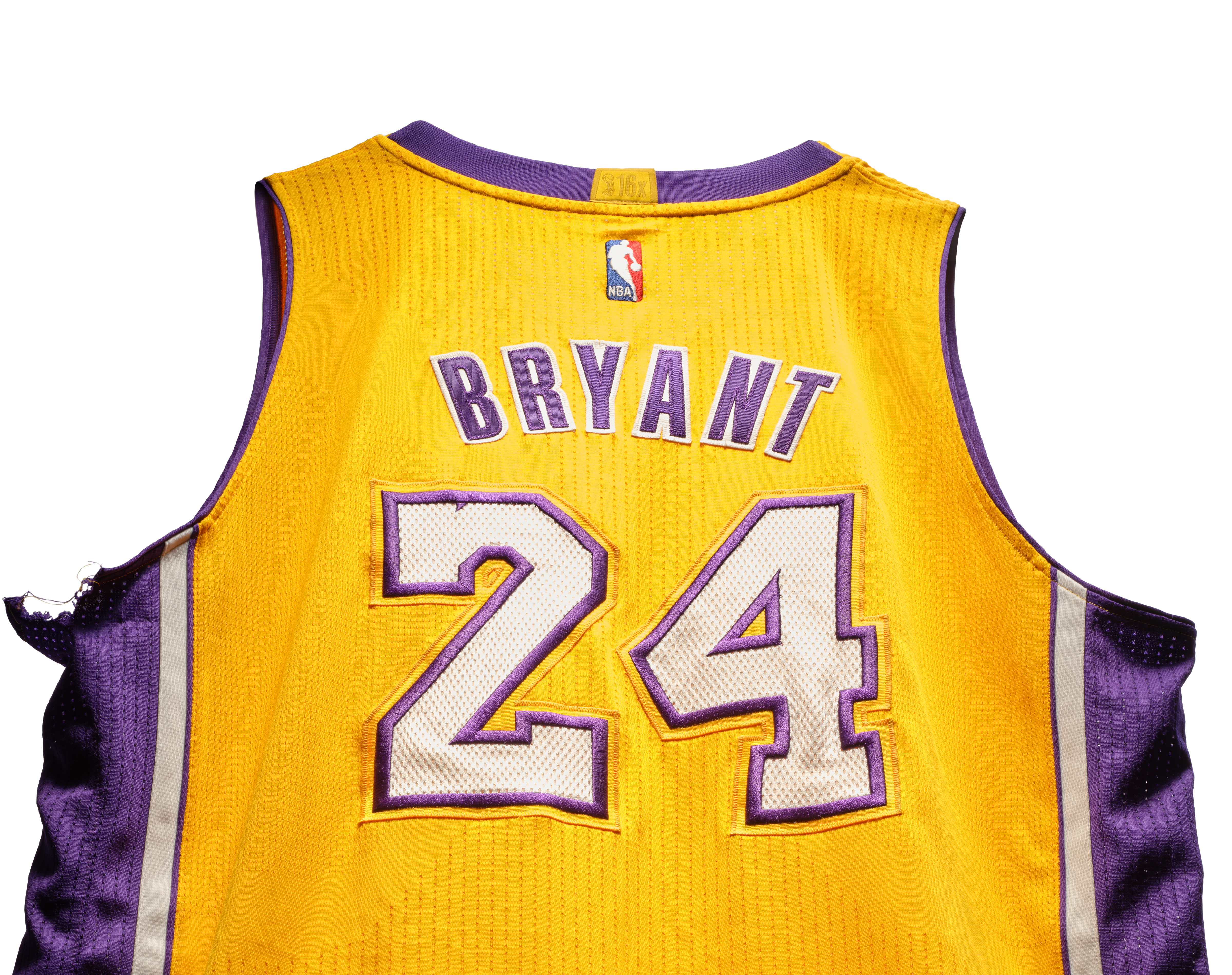 Kobe Bryant Los Angeles Lakers Game Worn Jersey From Final NBA