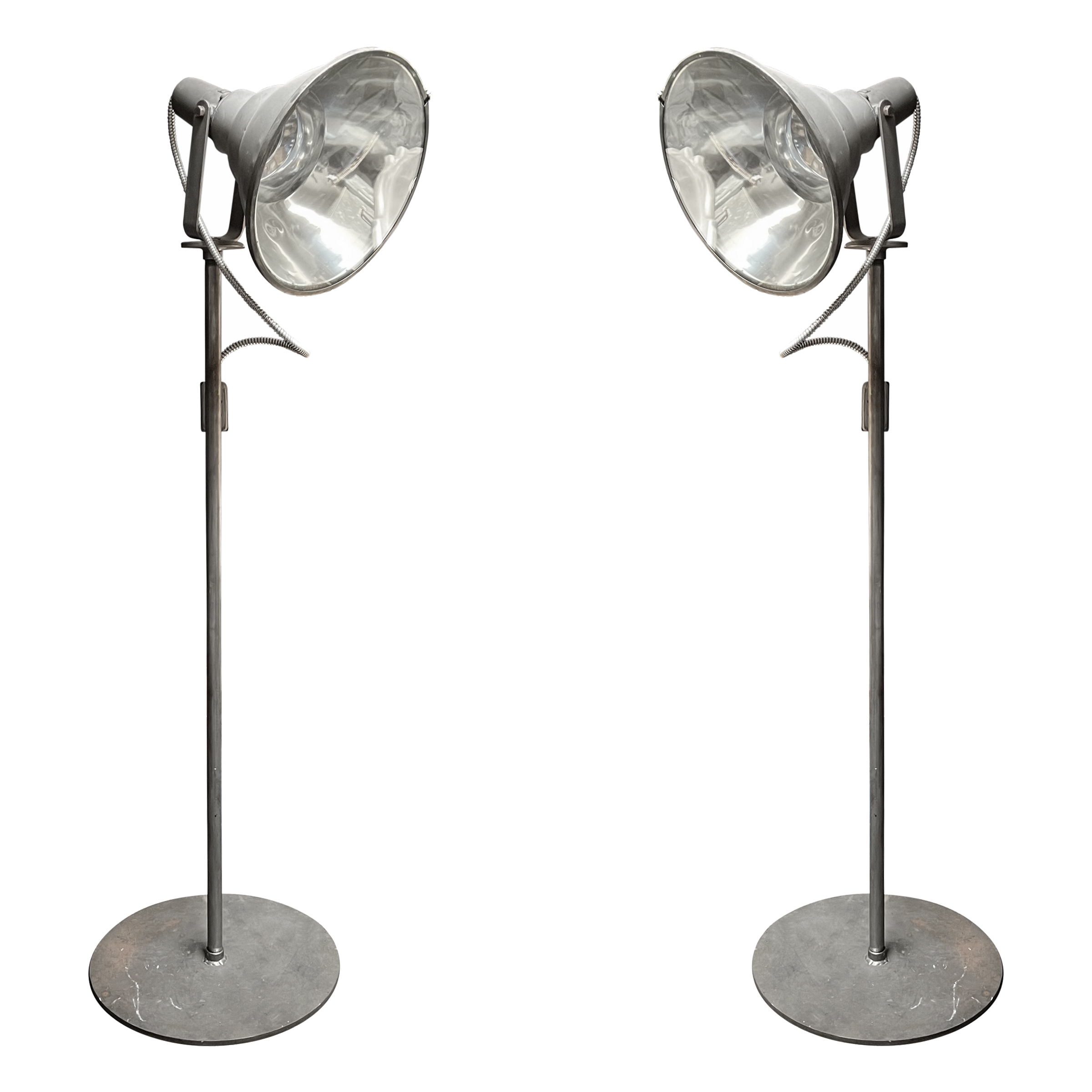 Vintage American Mid-Century Modern Industrial Floor Lamps
