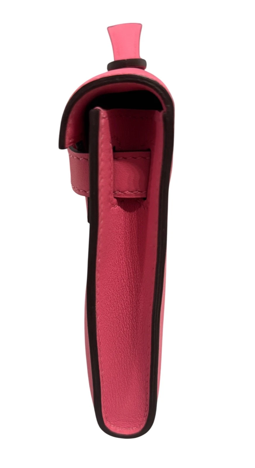 Hermès Rose Azalee Azalea Pink Swift Kelly Cut Clutch Gold
