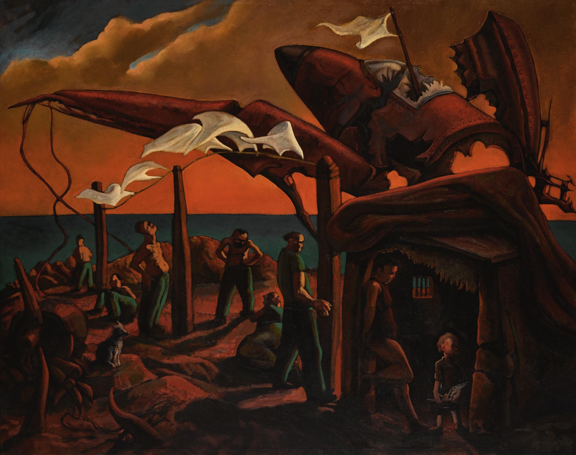 PETER HOWSON O B E FLAG OF DESPAIR Scottish Art 2019 Sotheby s
