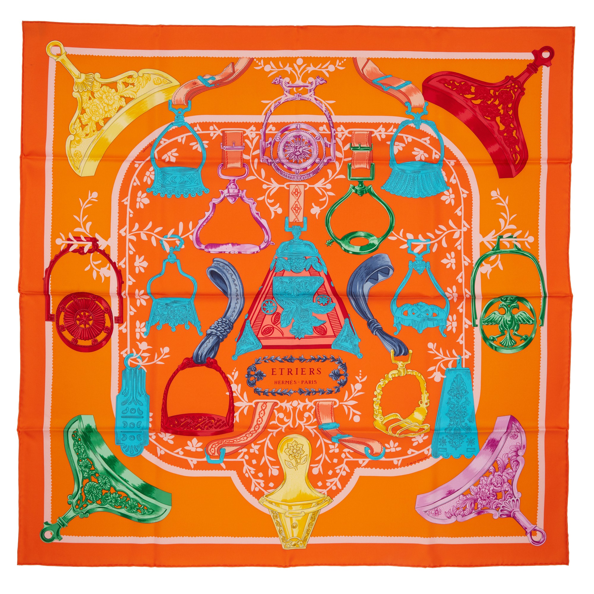 Hermès Multicolor Silk Etriers Remix By Françoise De La Perrière