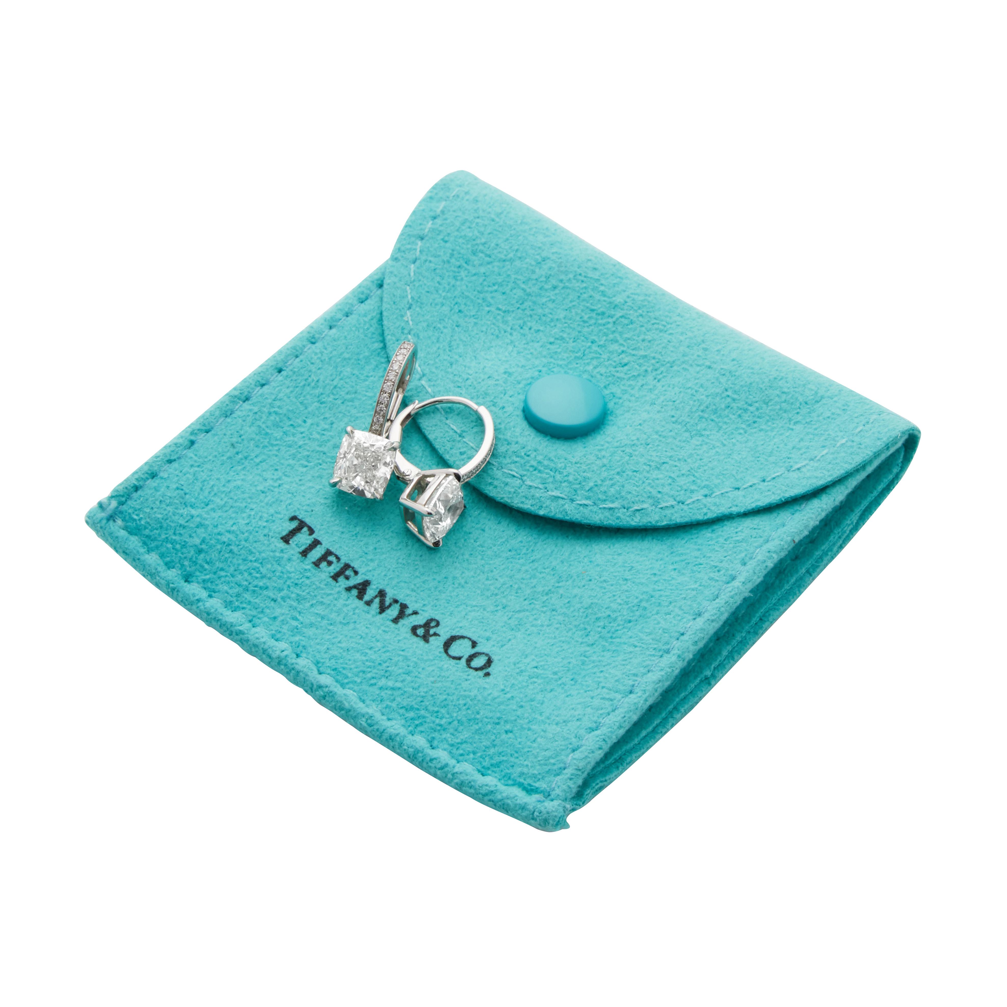 Tiffany & Co. Platinum, 2.94ctw Cushion Cut Diamond And