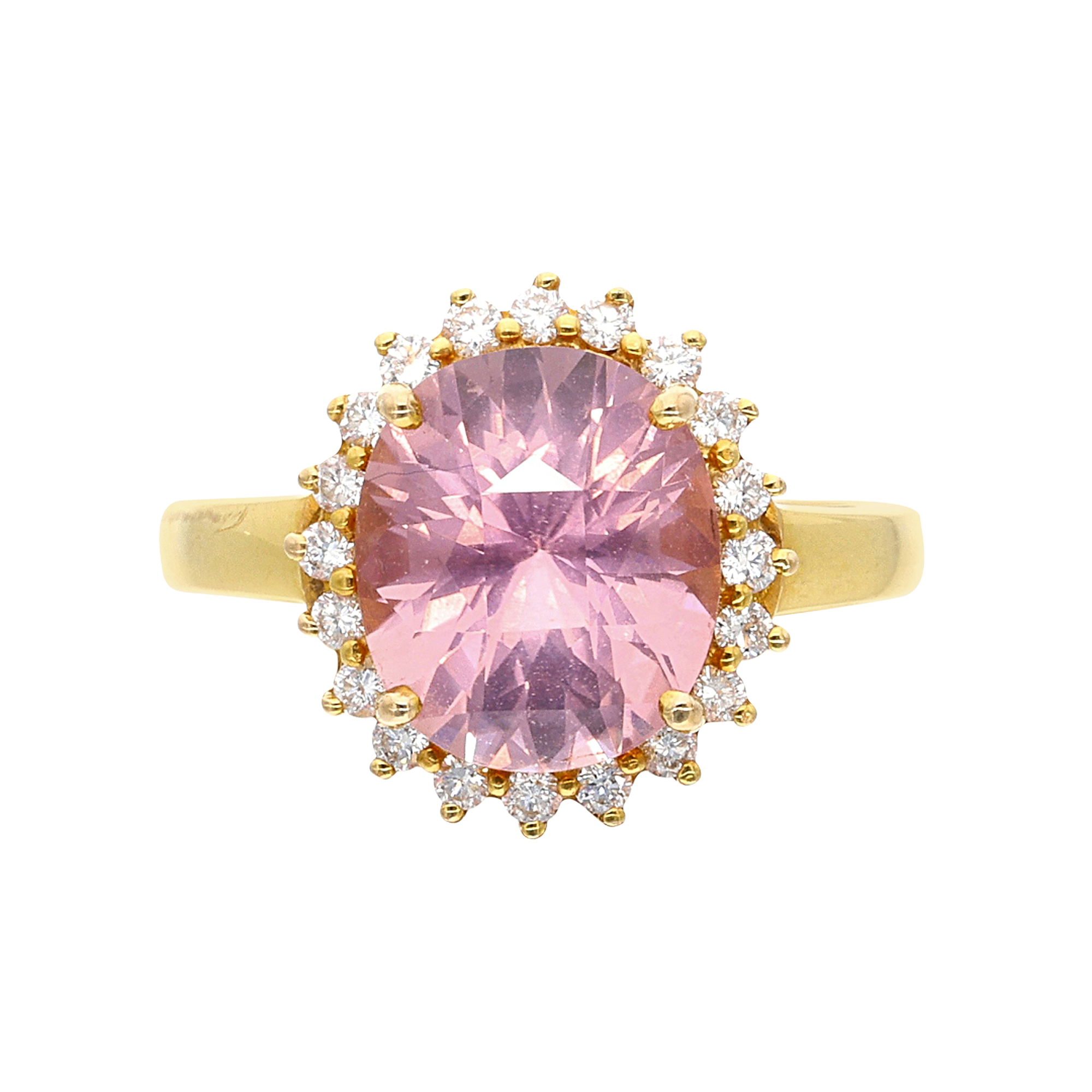 Gold, Pink Tourmaline And Diamond Ring Available For Immediate Sale At