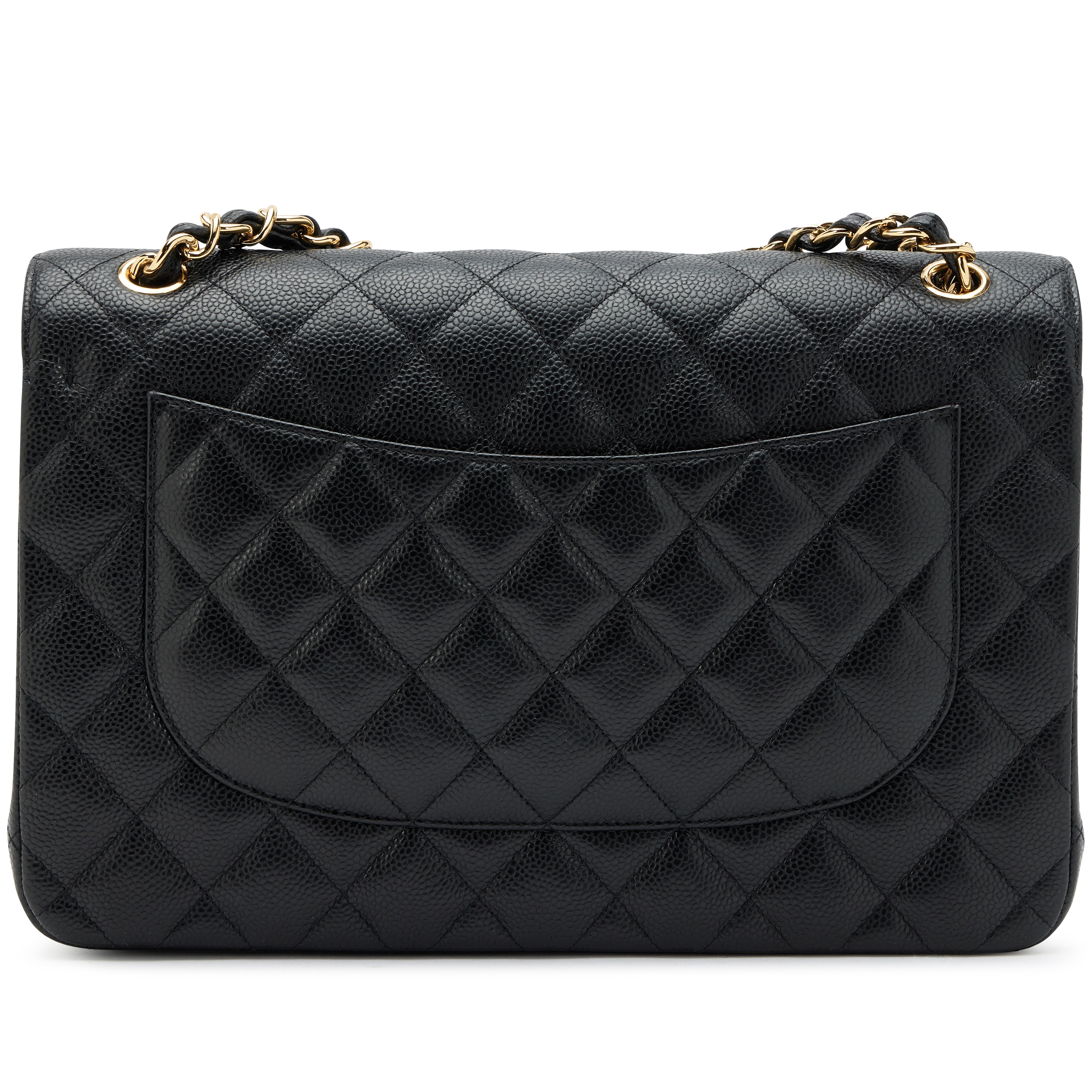 Black Quilted Caviar Jumbo Classic Double Flap Bag Gold Hardware, 2016-2017 - Image 3