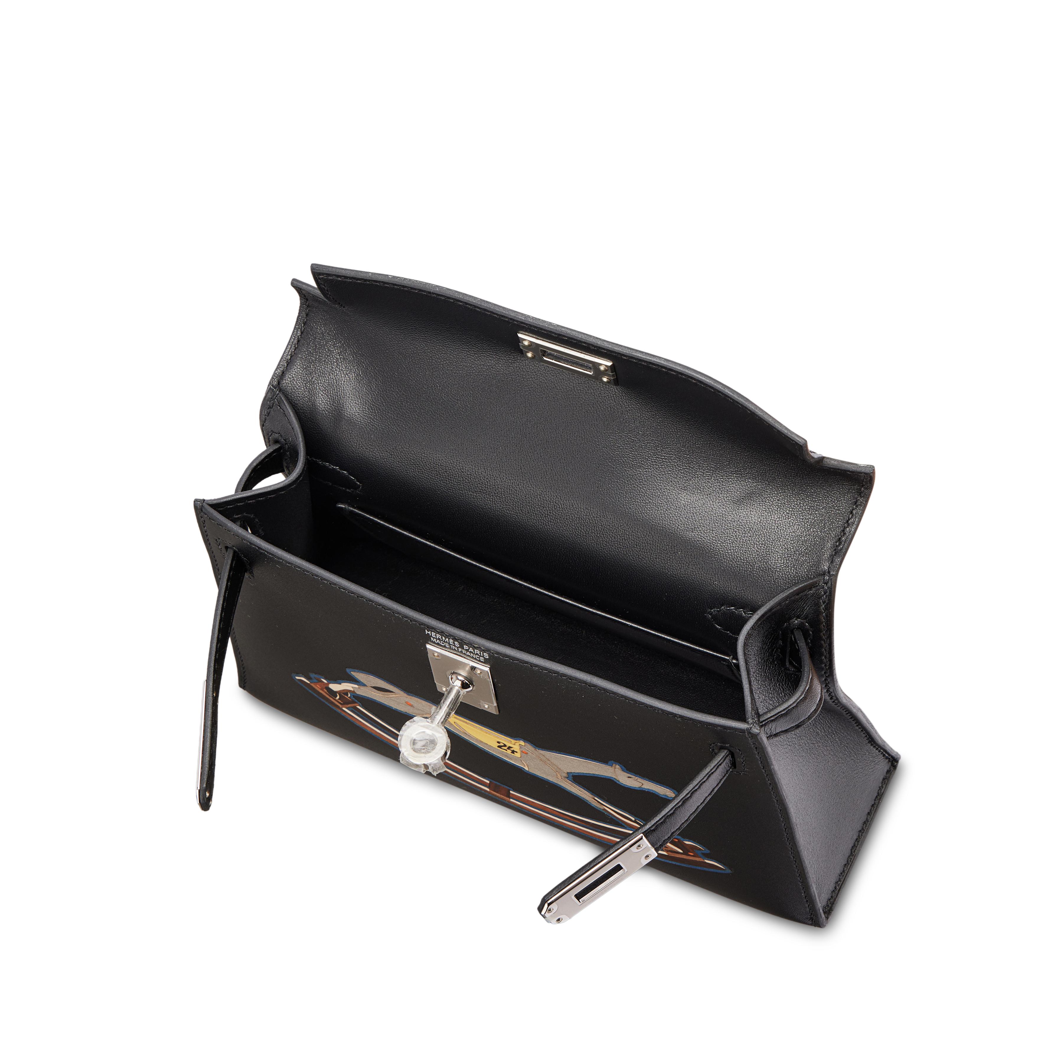Hermès Limited Edition Black Tadelakt And Wood Marquetry Cheval De