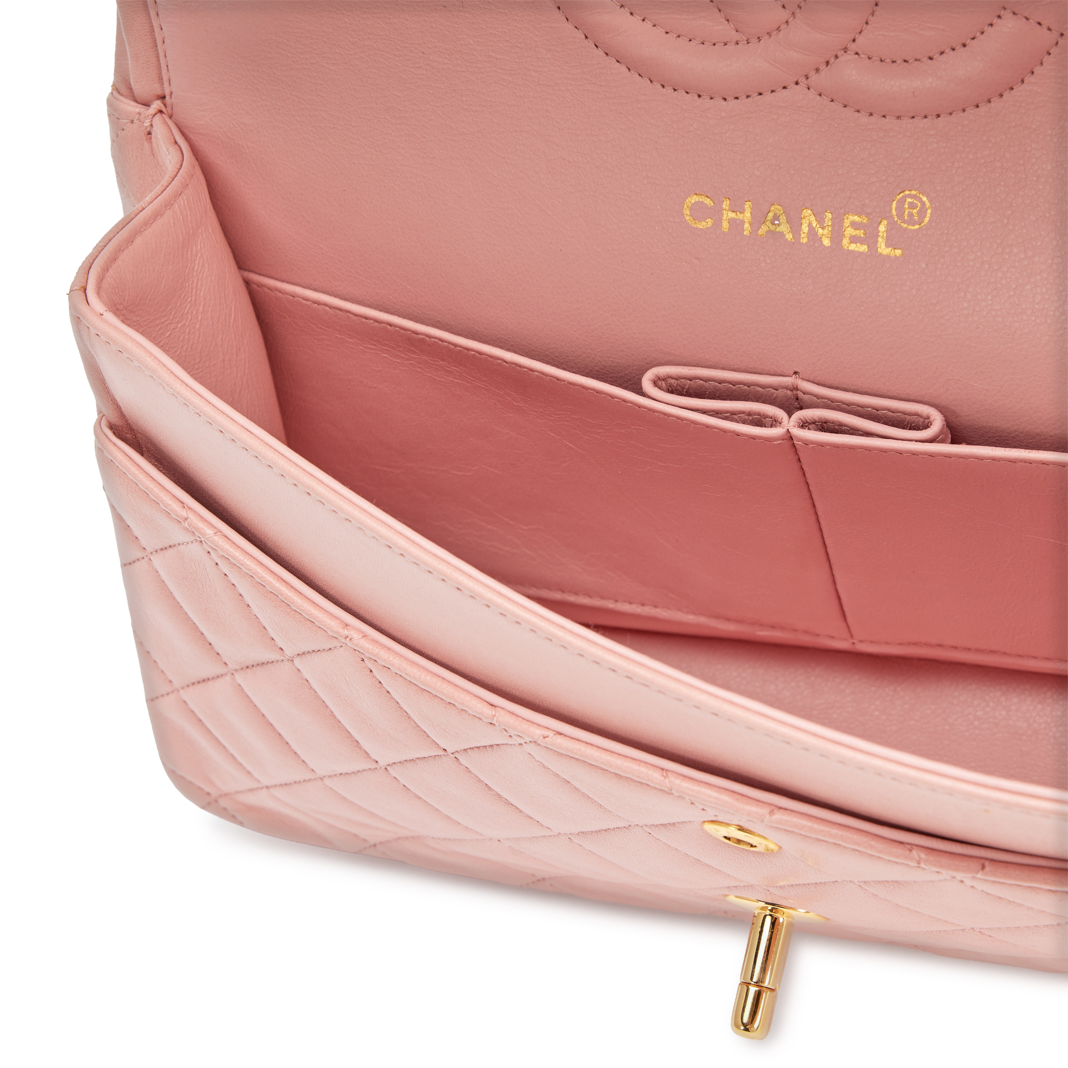 Chanel Vintage Vintage Sakura Pink Quilted Lambskin Classic Medium