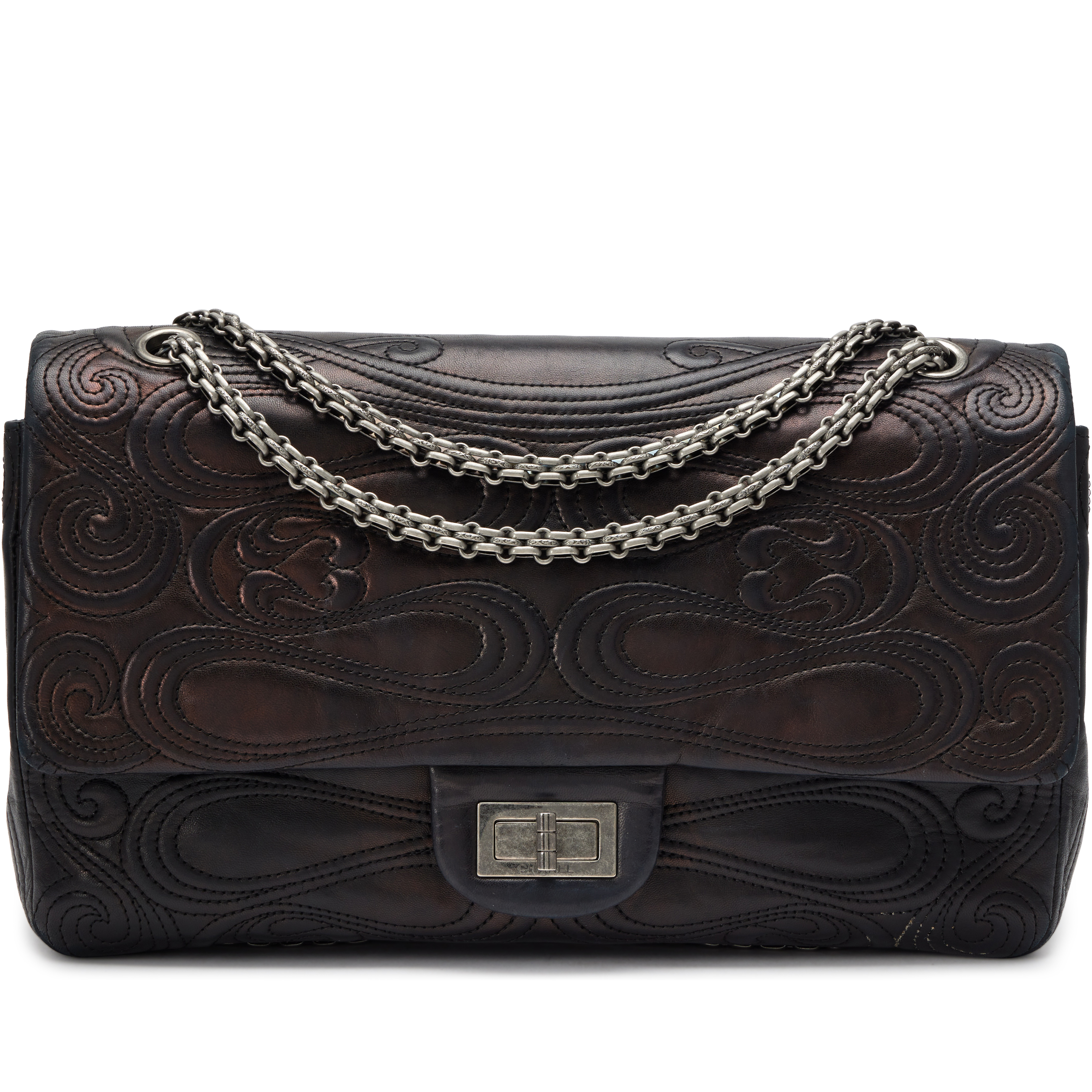 Chanel Black Lambskin Moscou 2.55 Reissue 226 Double Flap Bag