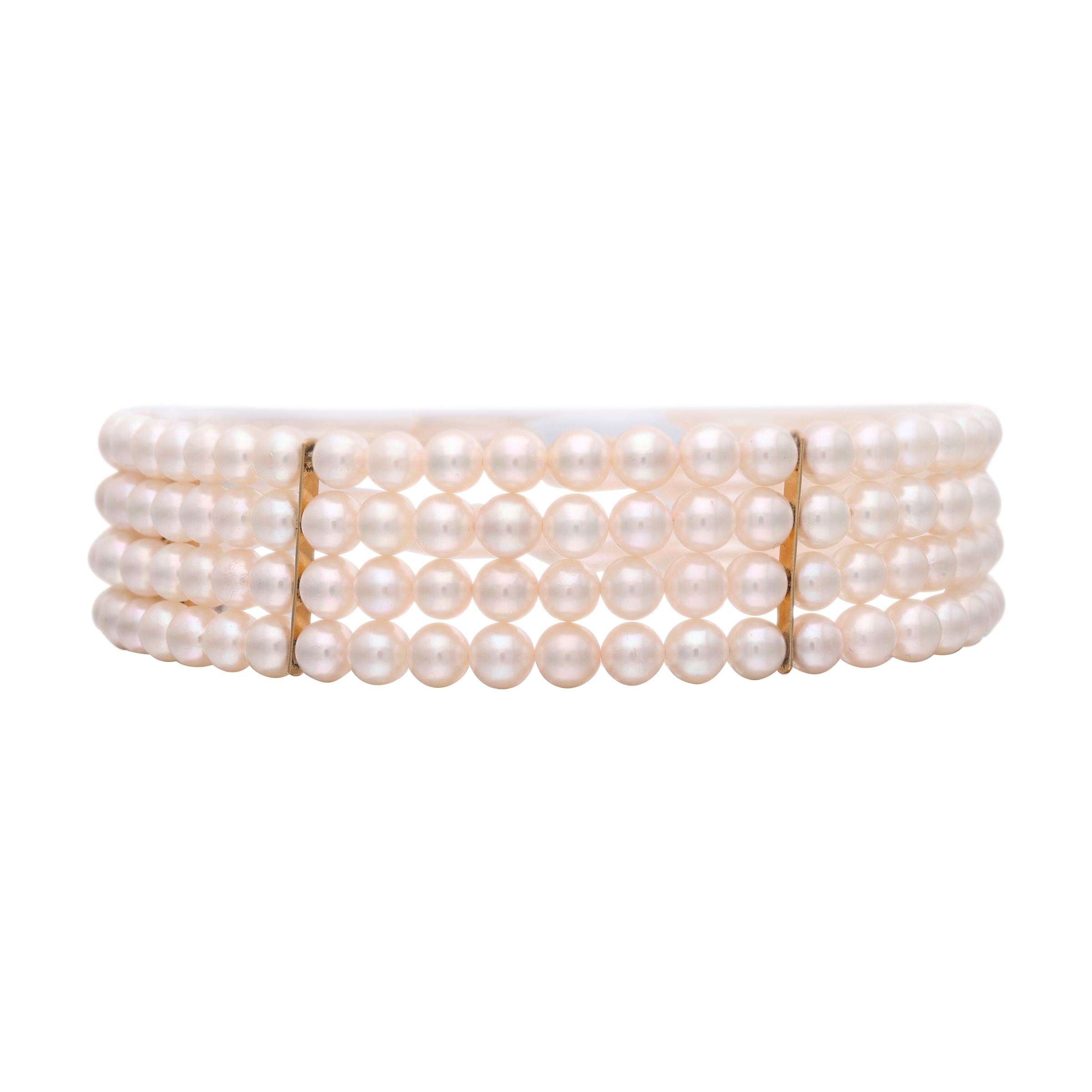 Gold And Cultured Pearl Choker Necklace Available For Immediate Sale At
