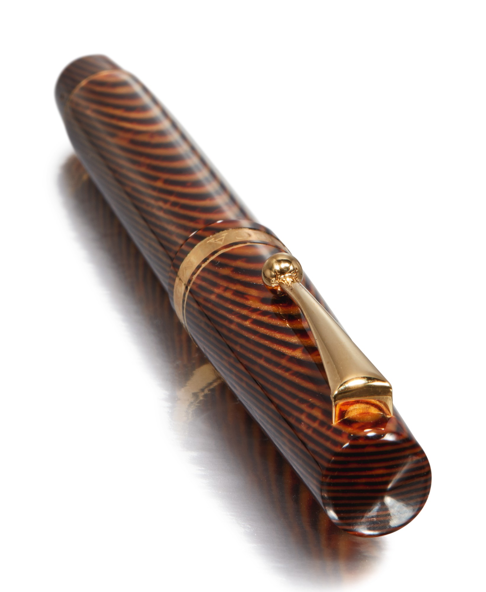 REBECCA MOSS BY OMAS A CELLULOID AND GOLD PLATED FOUNTAIN PEN, CIRCA