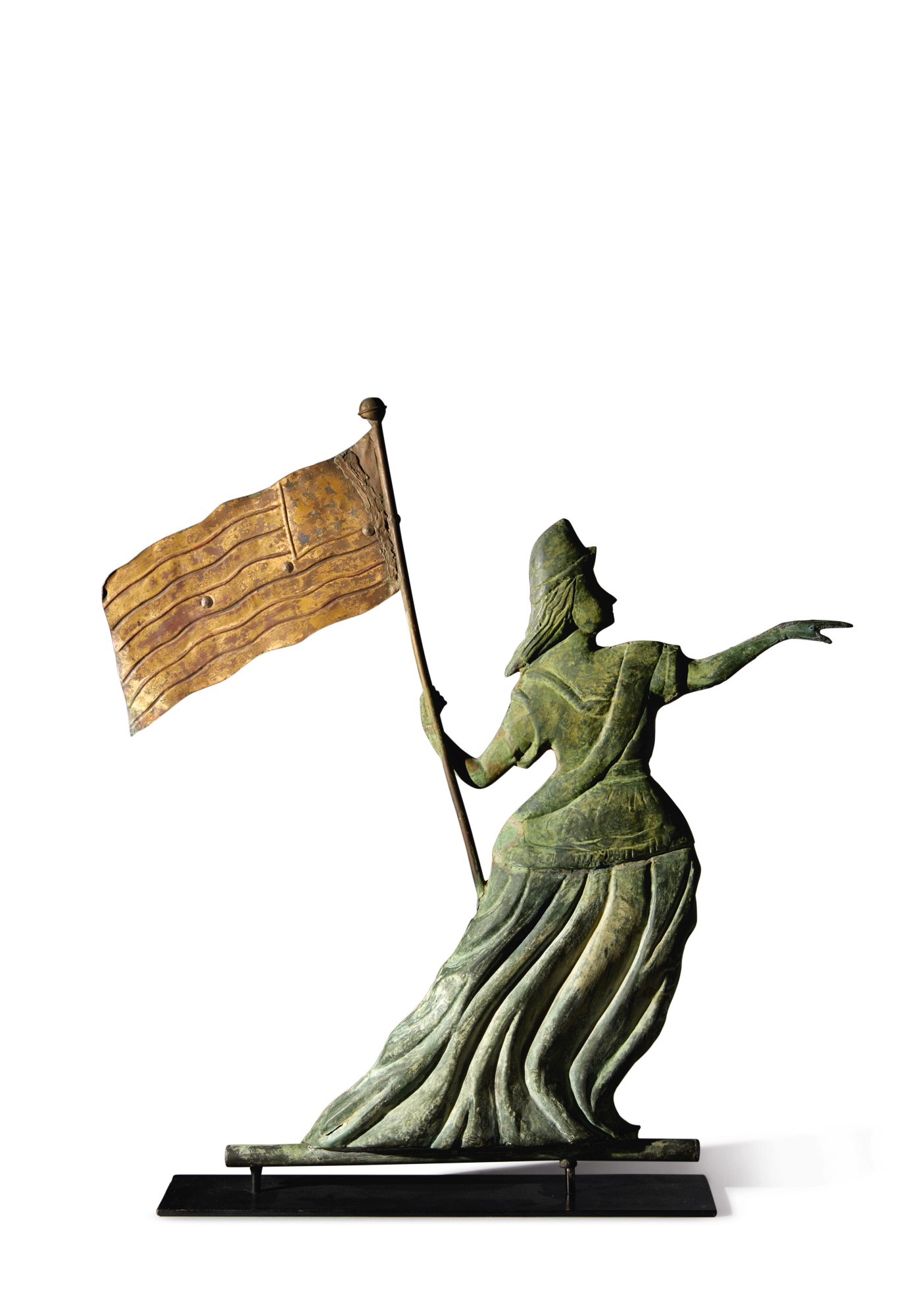 Important Molded Copper 'Goddess of Liberty' Weathervane, Attributed to