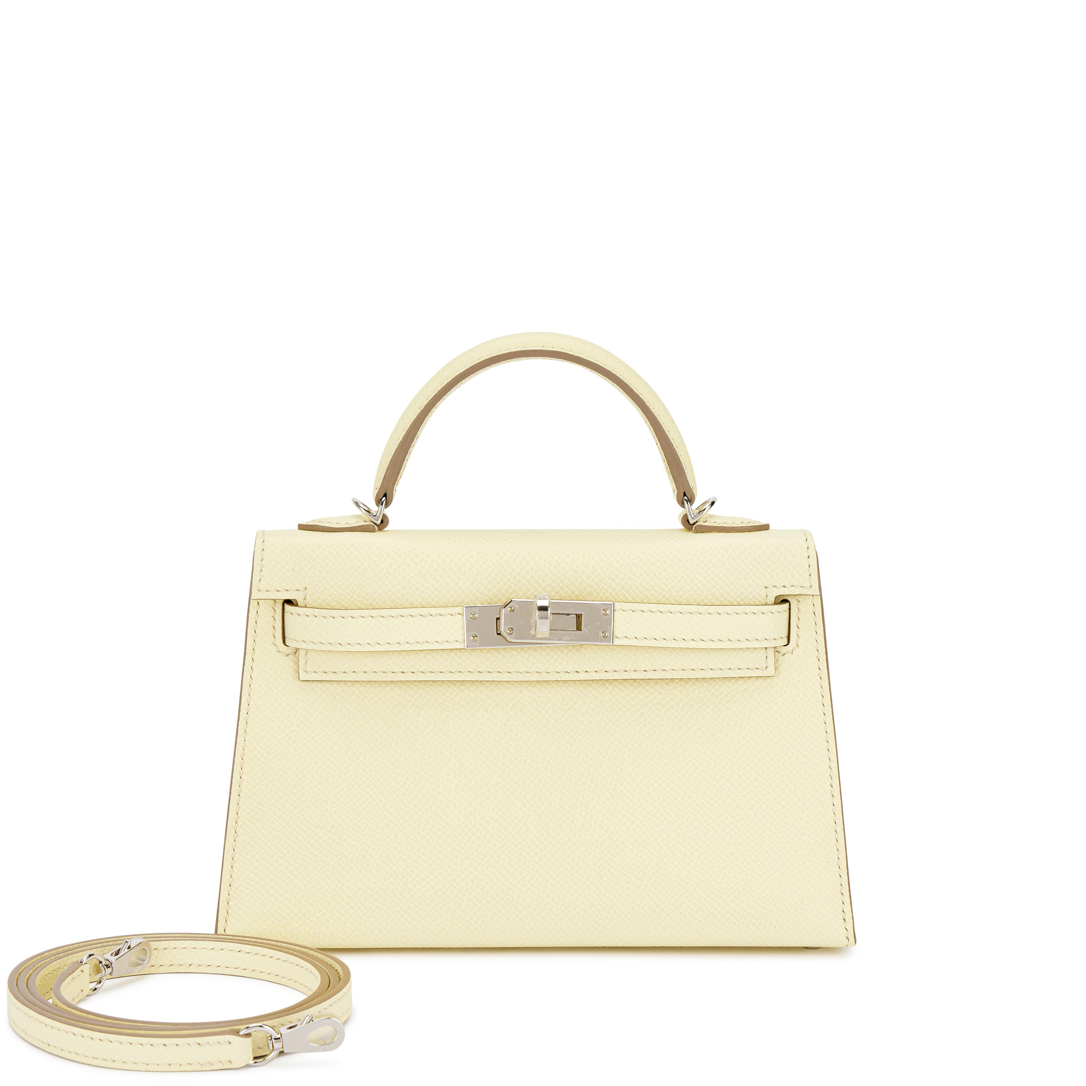 Hermès Jaune Milton Epsom Mini Kelly II 20 Palladium Hardware