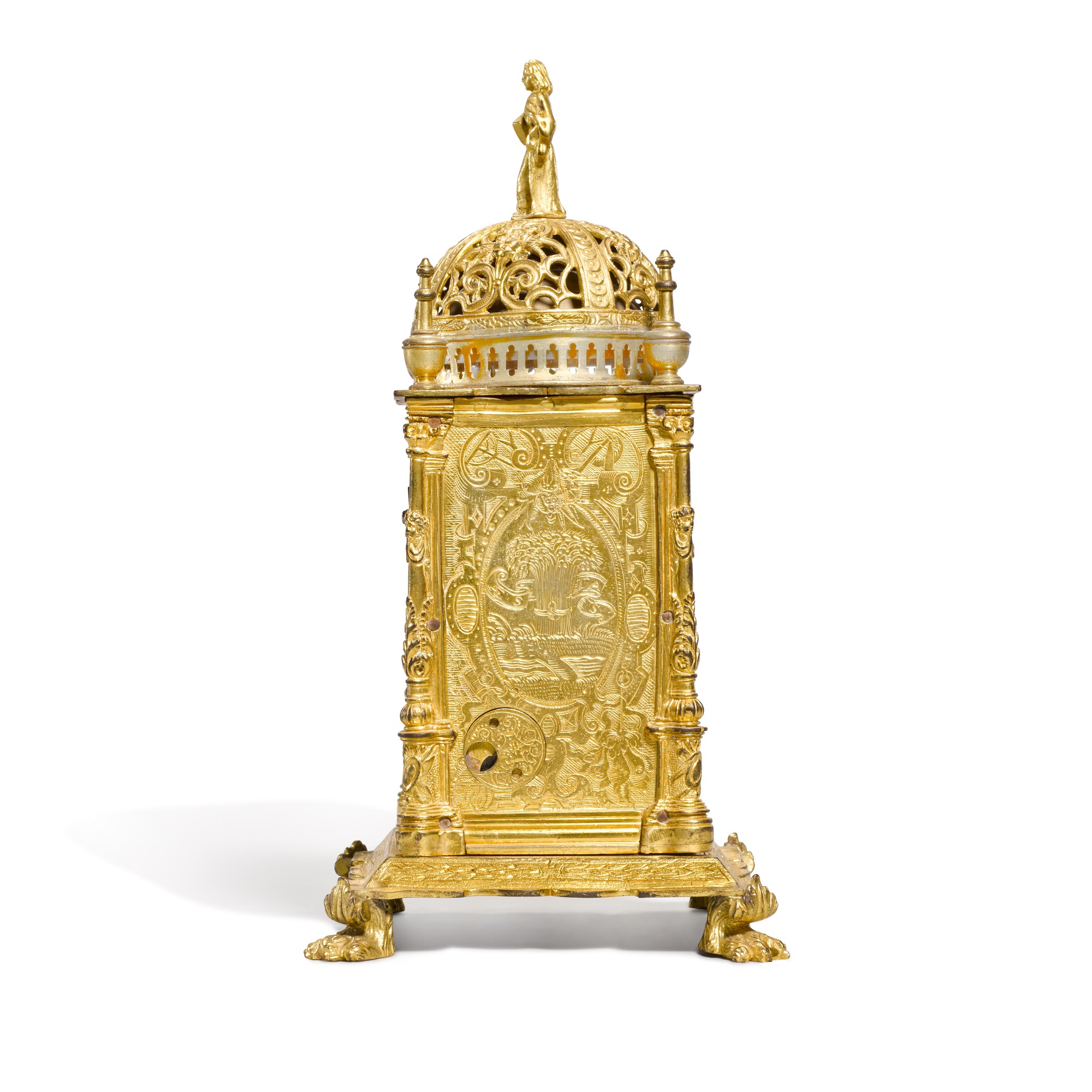 A South German Renaissancestyle giltbrass 'Türmchenuhr', probably 19th century Furniture