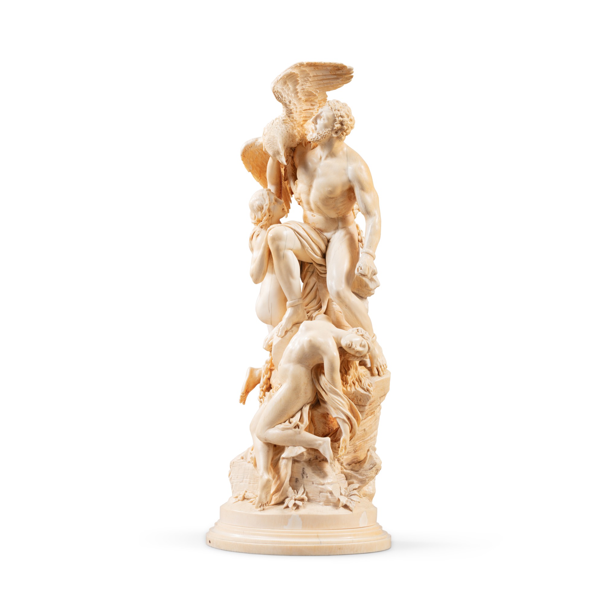 A French ivory group of Prometheus bound and the Oceanids, after Eduard Müller (18281895), 19th