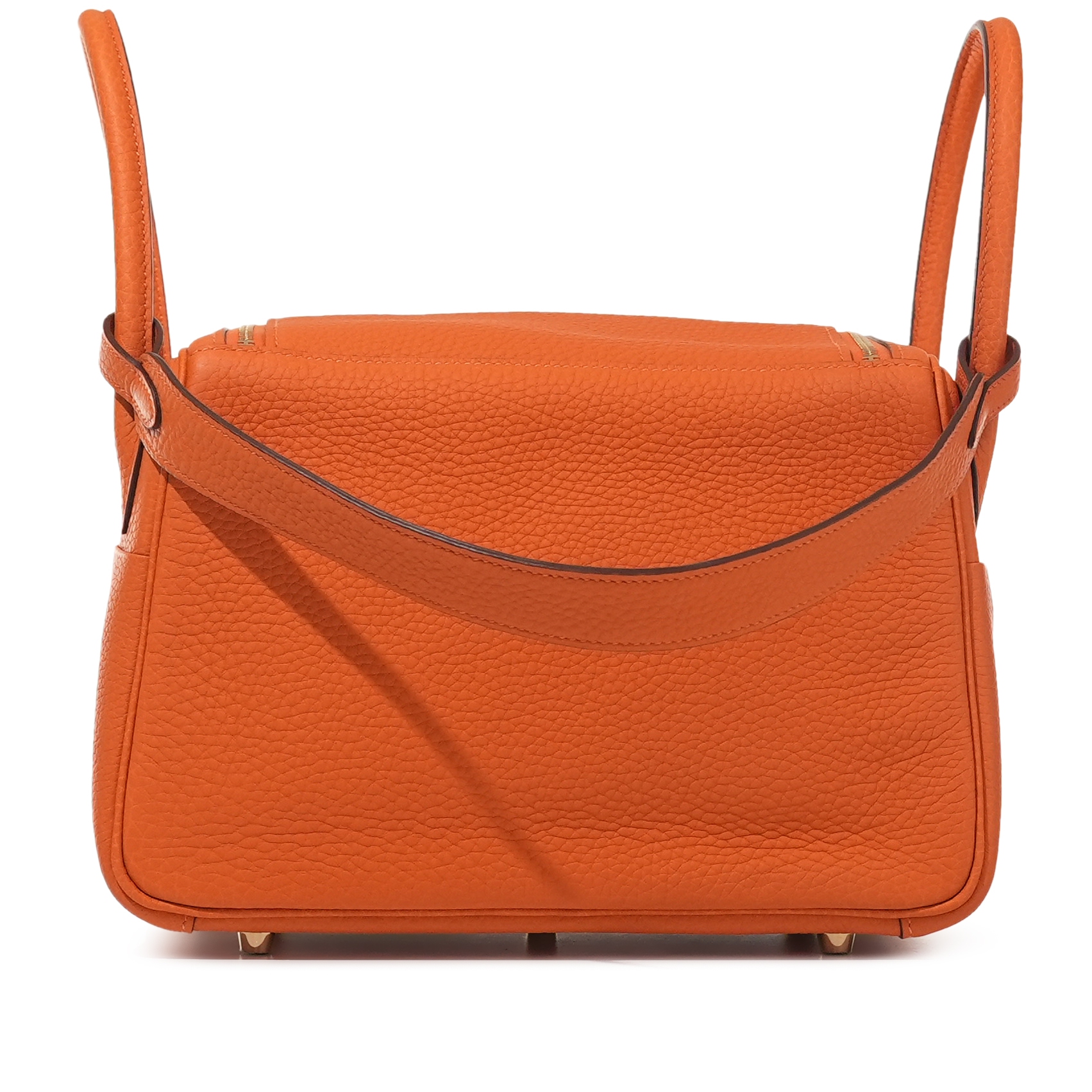 Hermès Orange H Clemence Lindy 26 Gold Hardware, 2023 Available