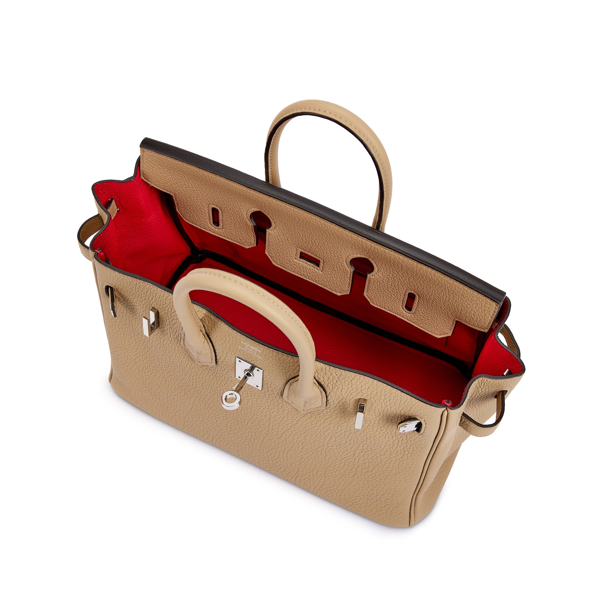 Hermès Trench Togo And Bougainvillea Verso Birkin 25