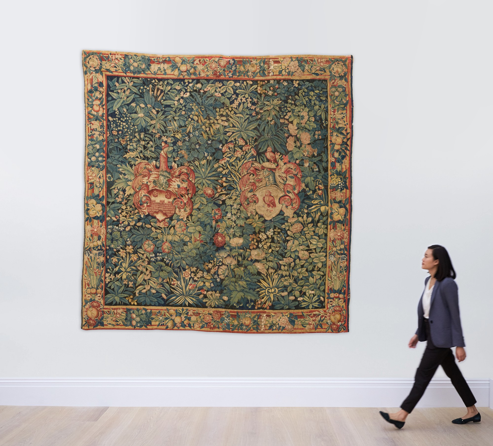 A Flemish Armorial and Millefleurs Tapestry, Southern Netherlands