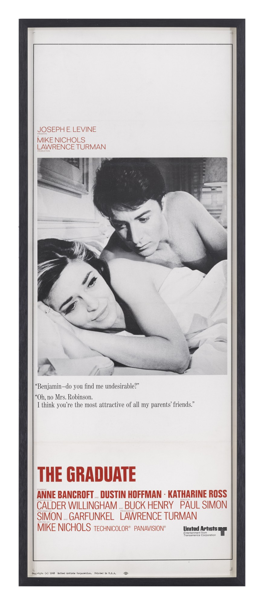 The Graduate (1967), poster, US Original Film Posters 2022 Sotheby's