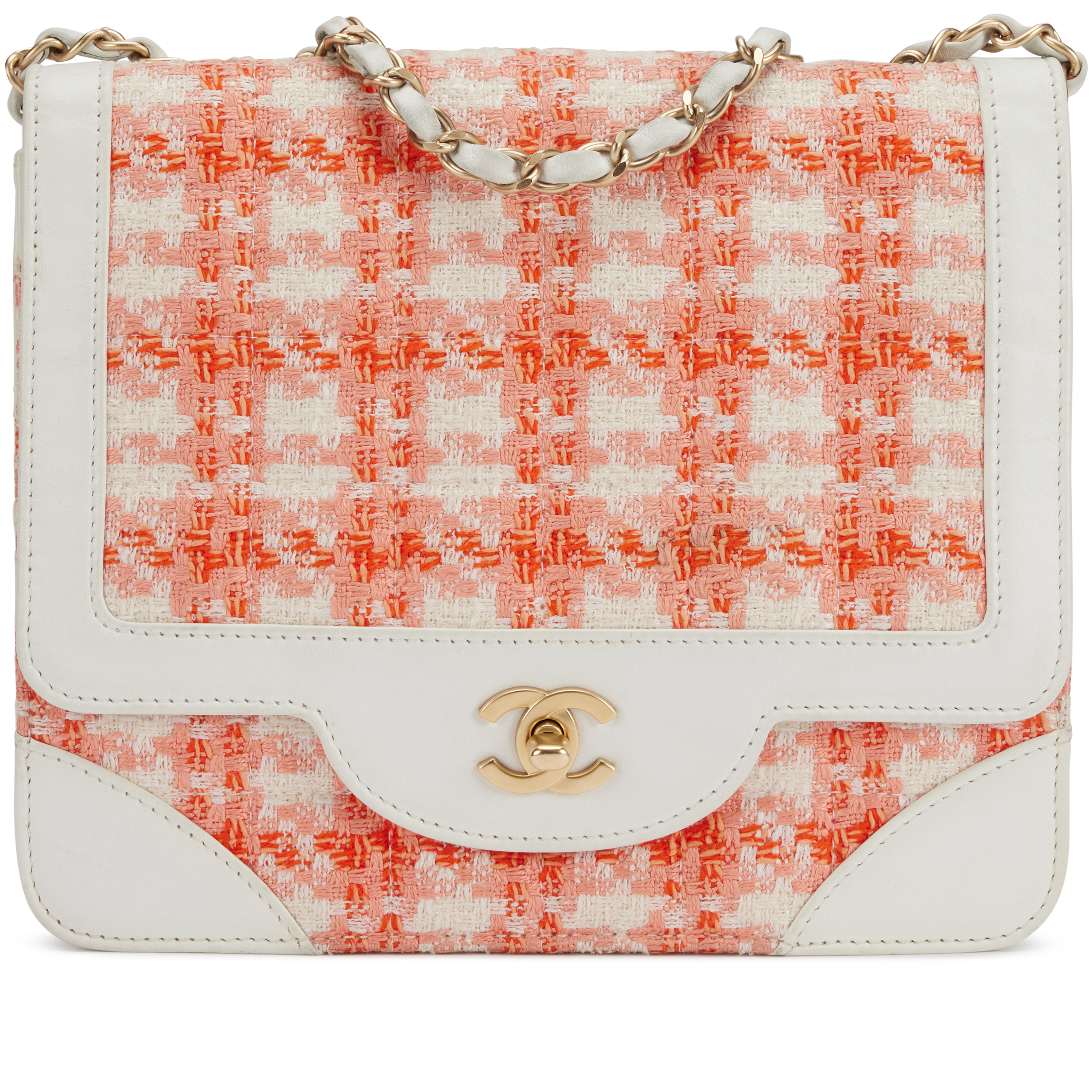 chanel-white-and-orange-tweed-