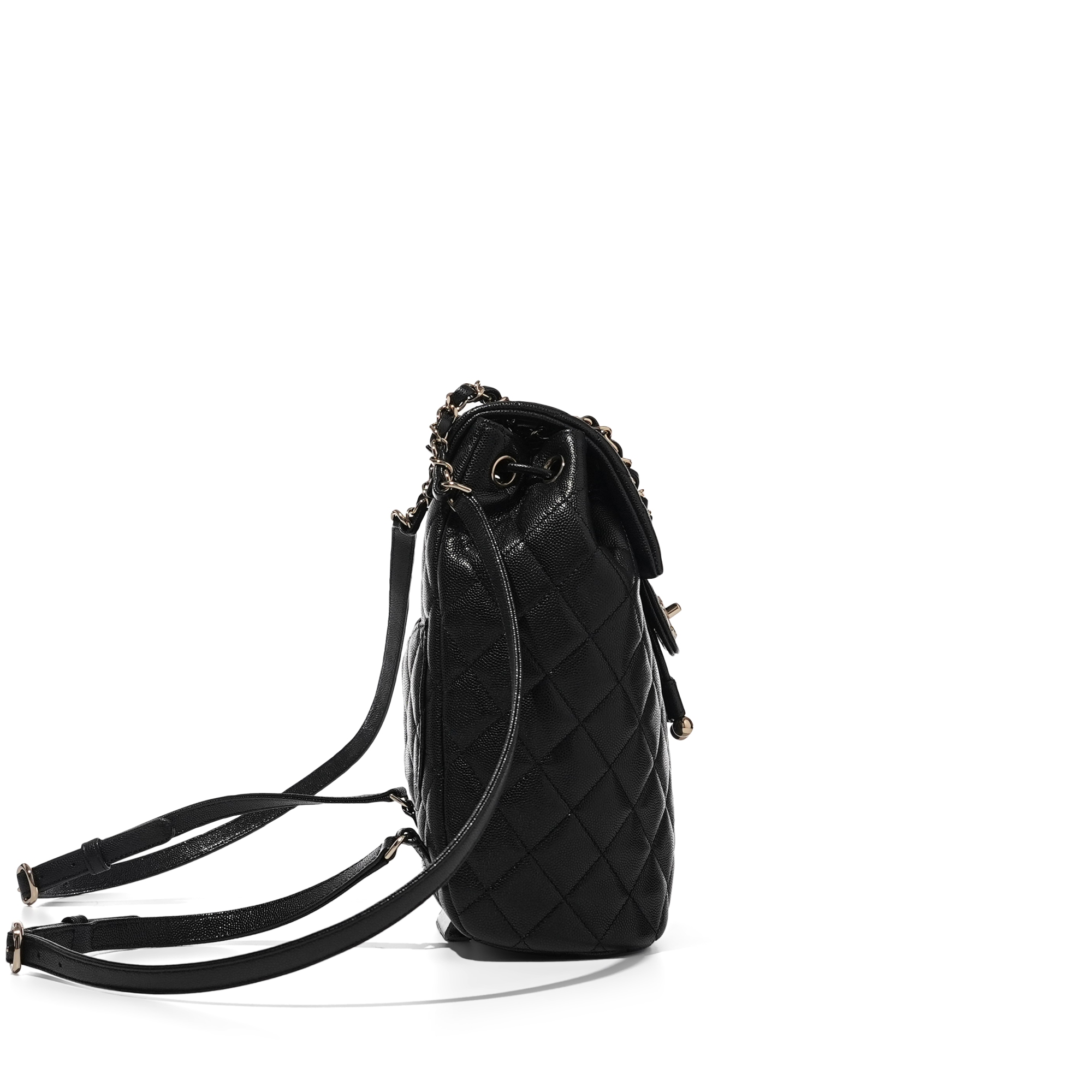 ?MASSIVE ISO!? Chanel Black Caviar Spirit Backpack? Chanel Large Black Chevron-Quilted Calfskin Urban Spirit  main image 3