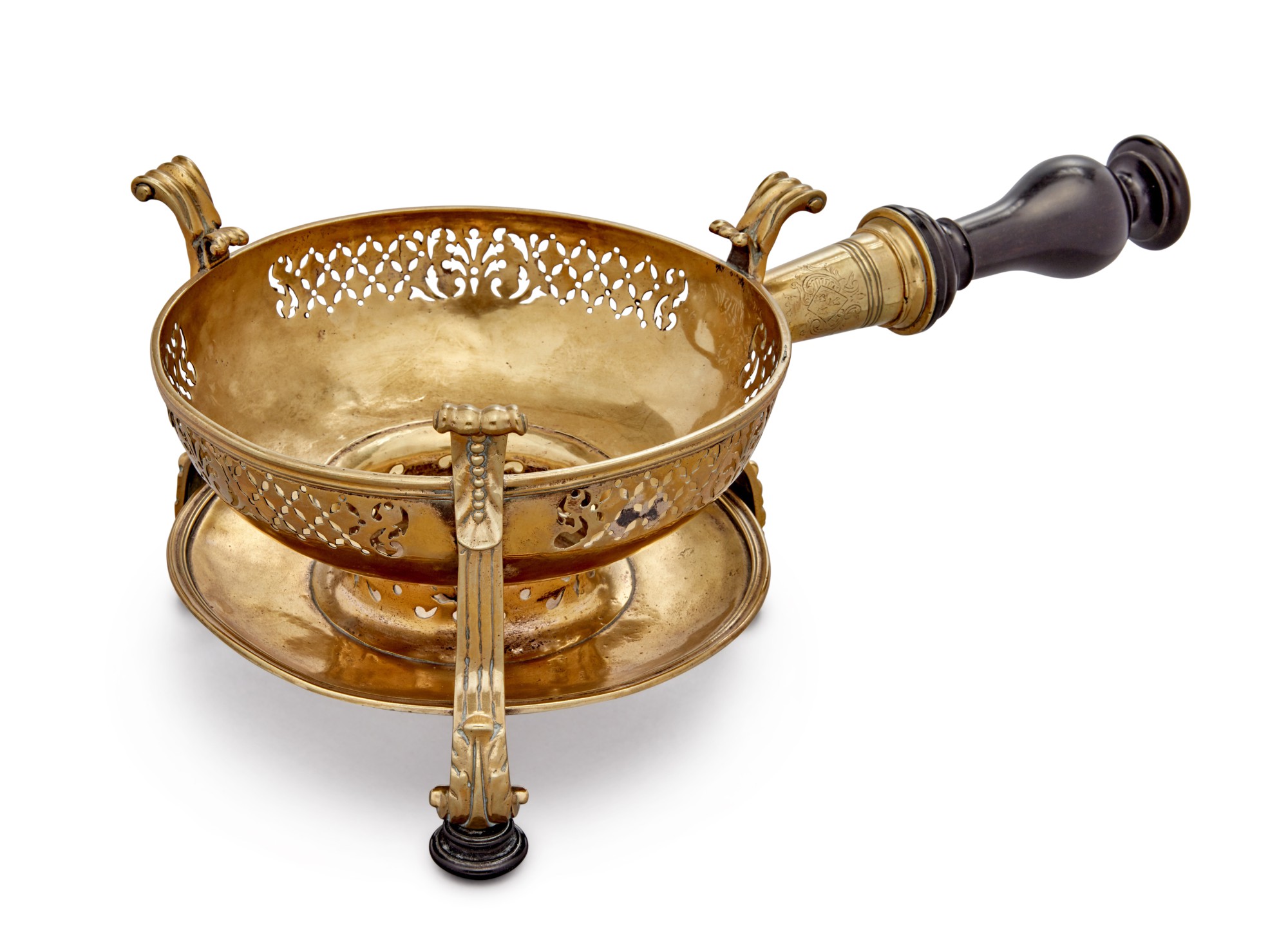 Fine and Rare French Silvered Brass Brazier, Circa 1770 The