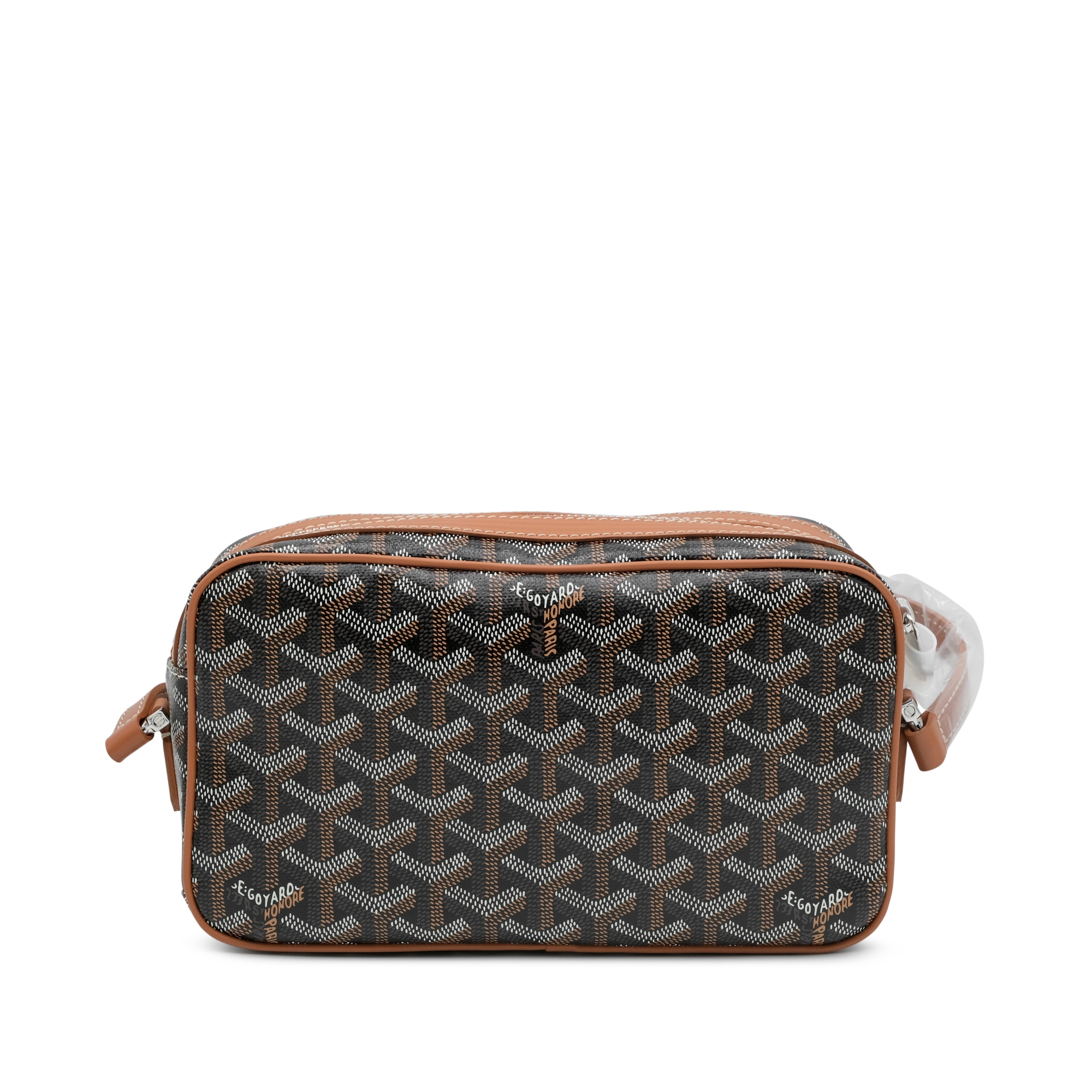 Goyard Black Goyardine Canvas And Tan Chevroches Calfskin