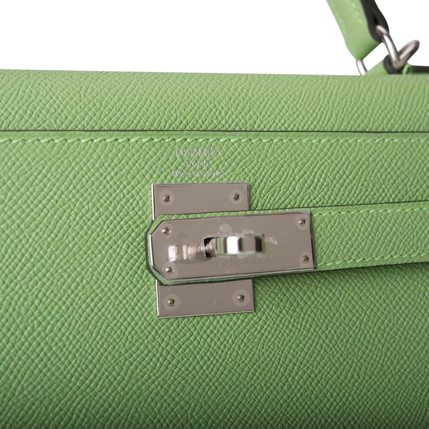 Replica Hermes Kelly 25cm Sellier Bag In Vert Criquet Epsom Leather