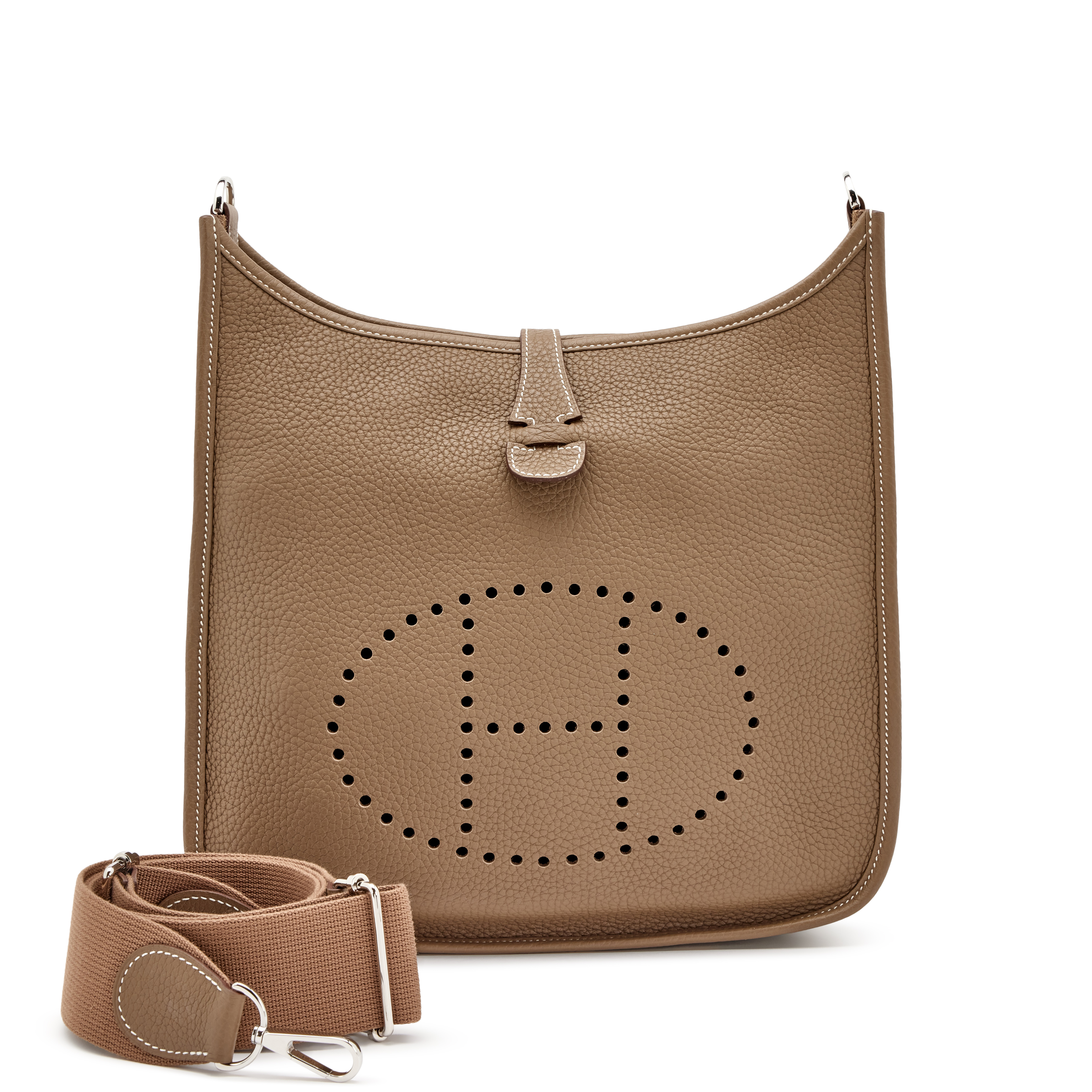 希少♡上品でエレガント【HERMES】Evelyne 29 PM Etoupe Hermes Evelyne III PM Etoupe Clemence Palladium Hardware– TC