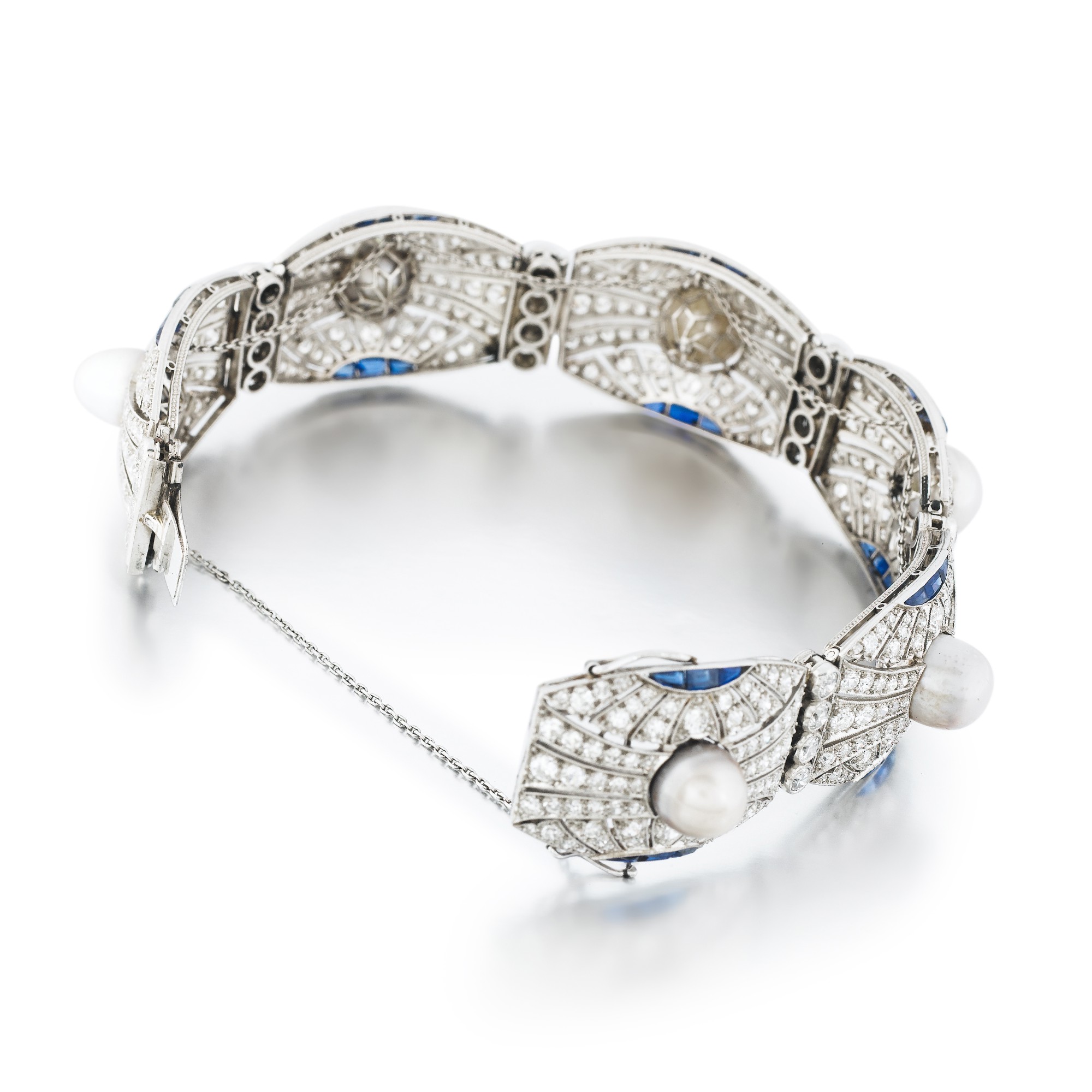Bracelet Perles Fines Avec Fermoir Or Massif Et Médaillon Ange - Occasion