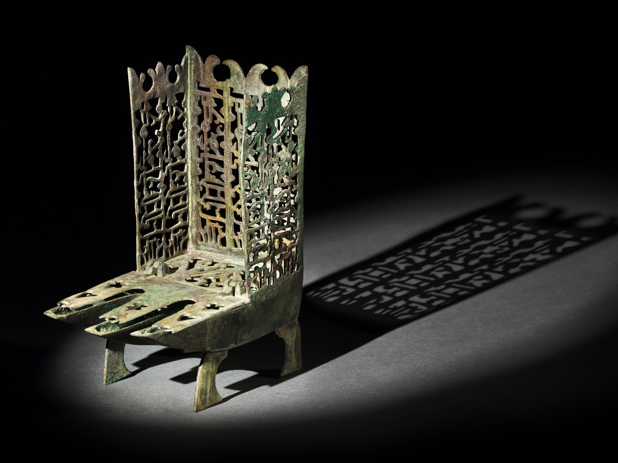 A Fatimid bronze incense burner or oil lamp, Egypt, 10th12th century