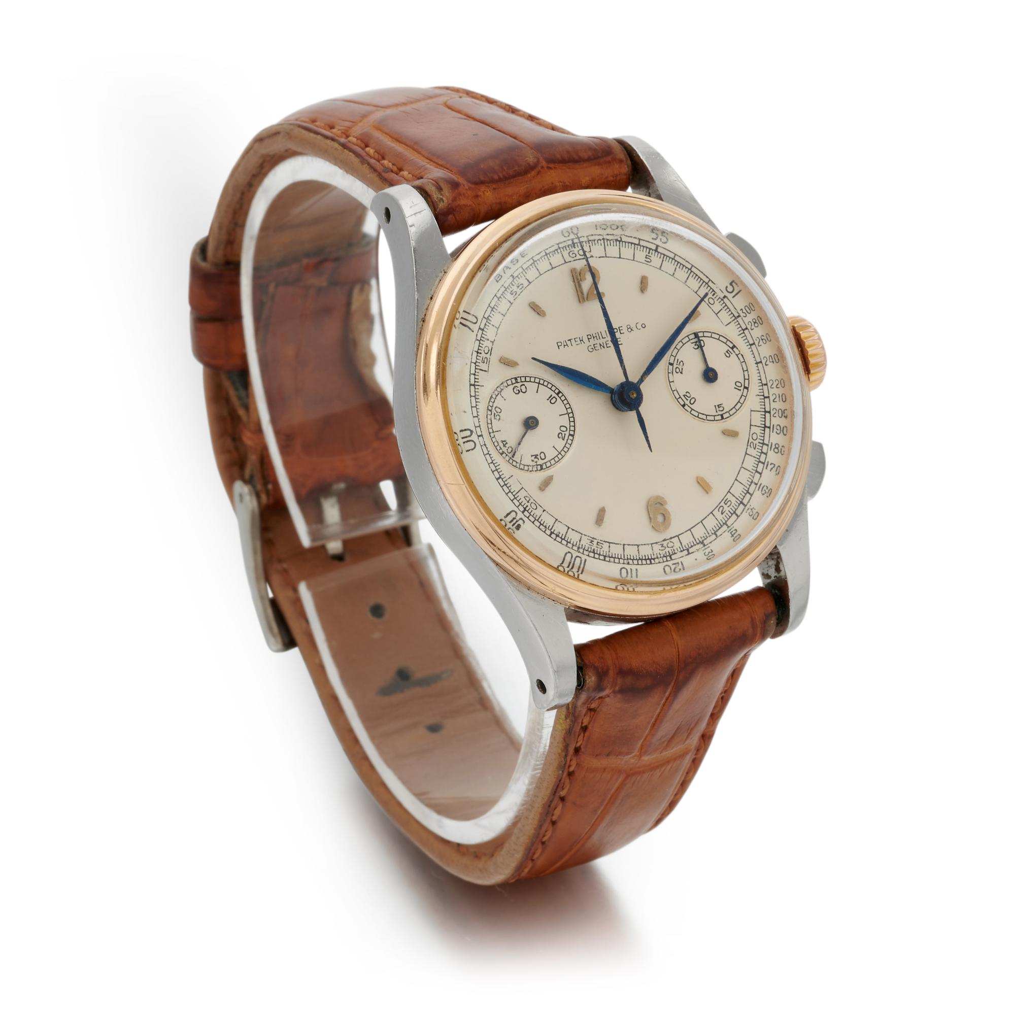 Ref 130 Stainless Steel And Yellow Gold Chronograph Wristwatch Made in 1941  (Ref 130 Cronografo in acciaio e oro giallo 1941) | Life is Beautiful:  Milan | 2021 | Sotheby's