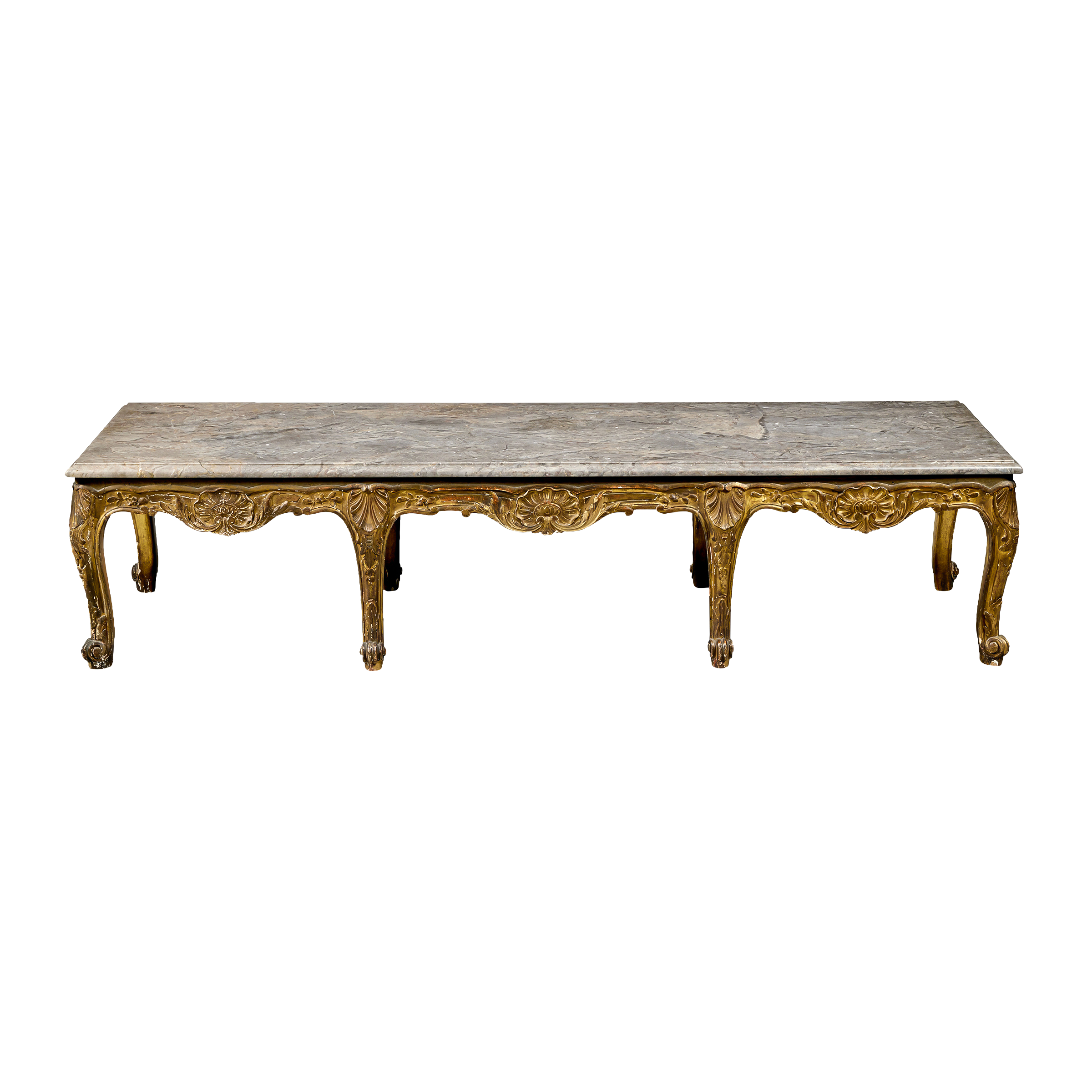Antique French Louis XV Style Giltwood Coffee Table Available For