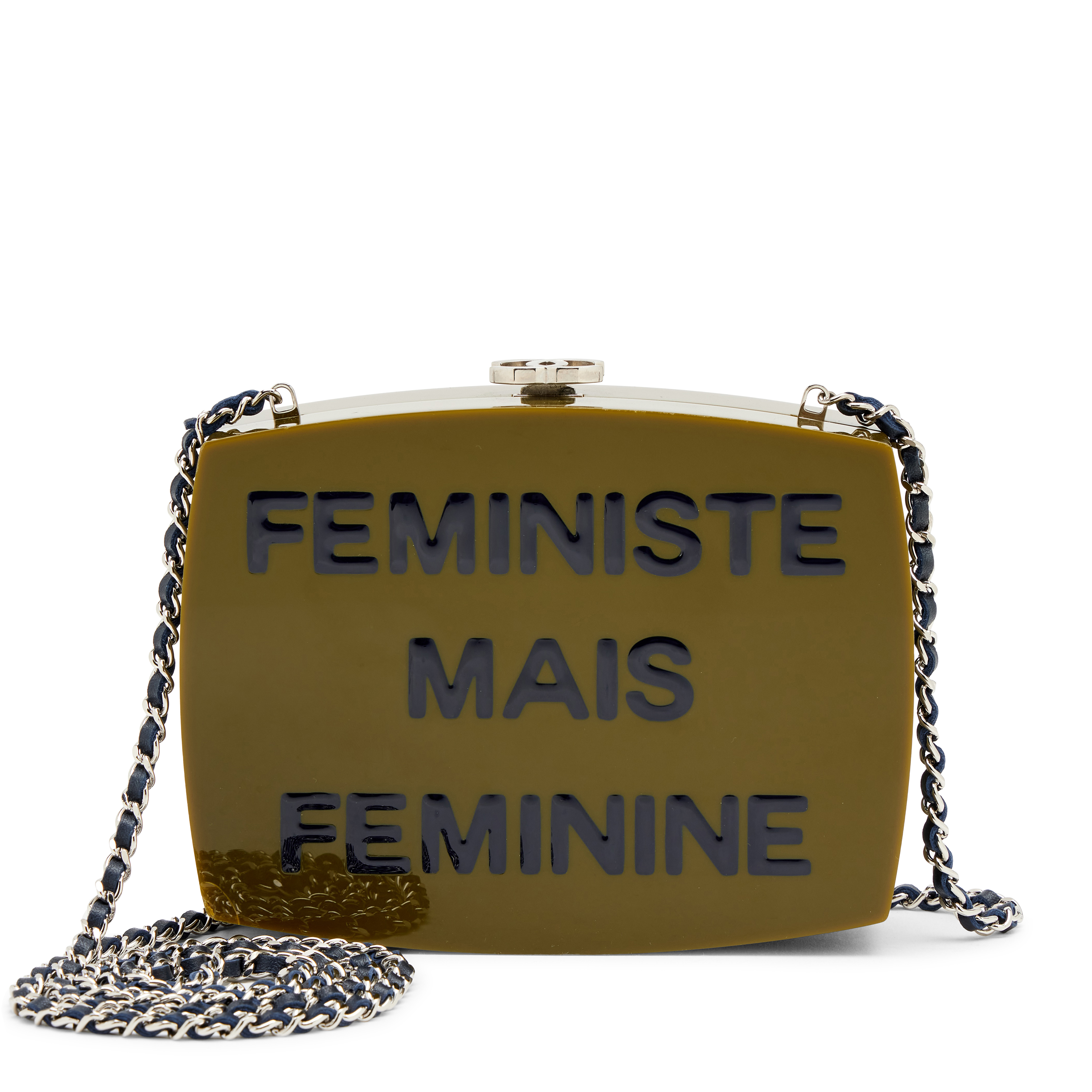 Chanel Green Acrylic Feministe Mais Feminine Box Minaudière Cluch