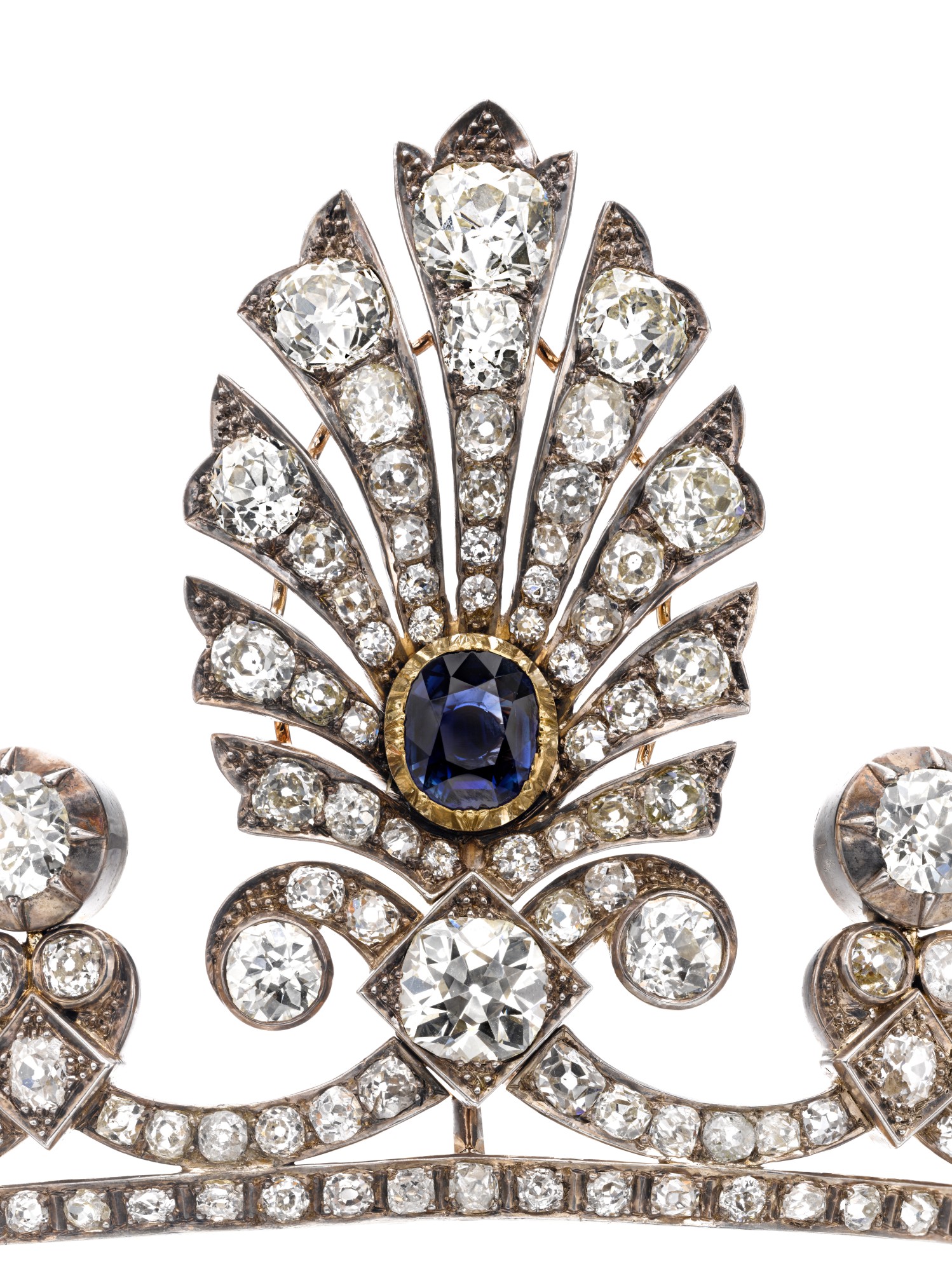 Impressive sapphire and diamond tiara, mid 19th century | 藍寶石配