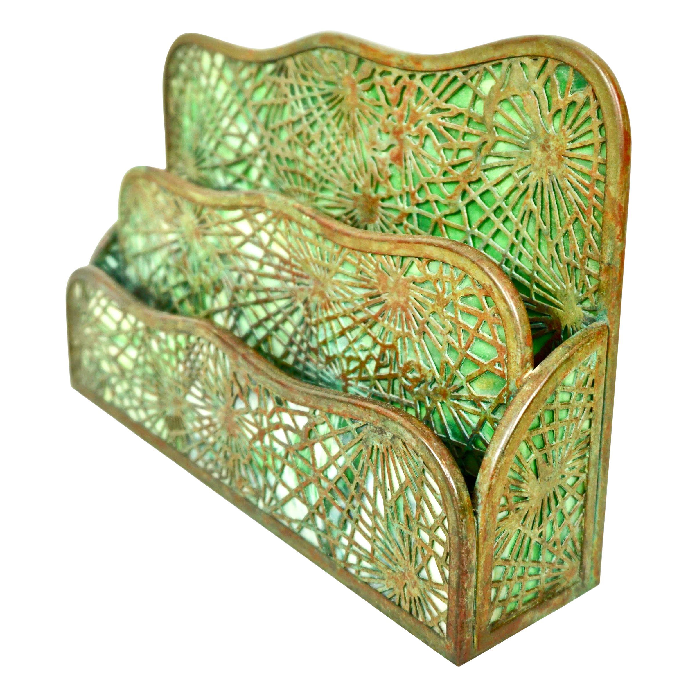 貴重!!　60's　USA製　Tiffany stand　スチールデスク　美品 Tiffany Studios New York Pine Needle Bronze Doré and Slag Glass