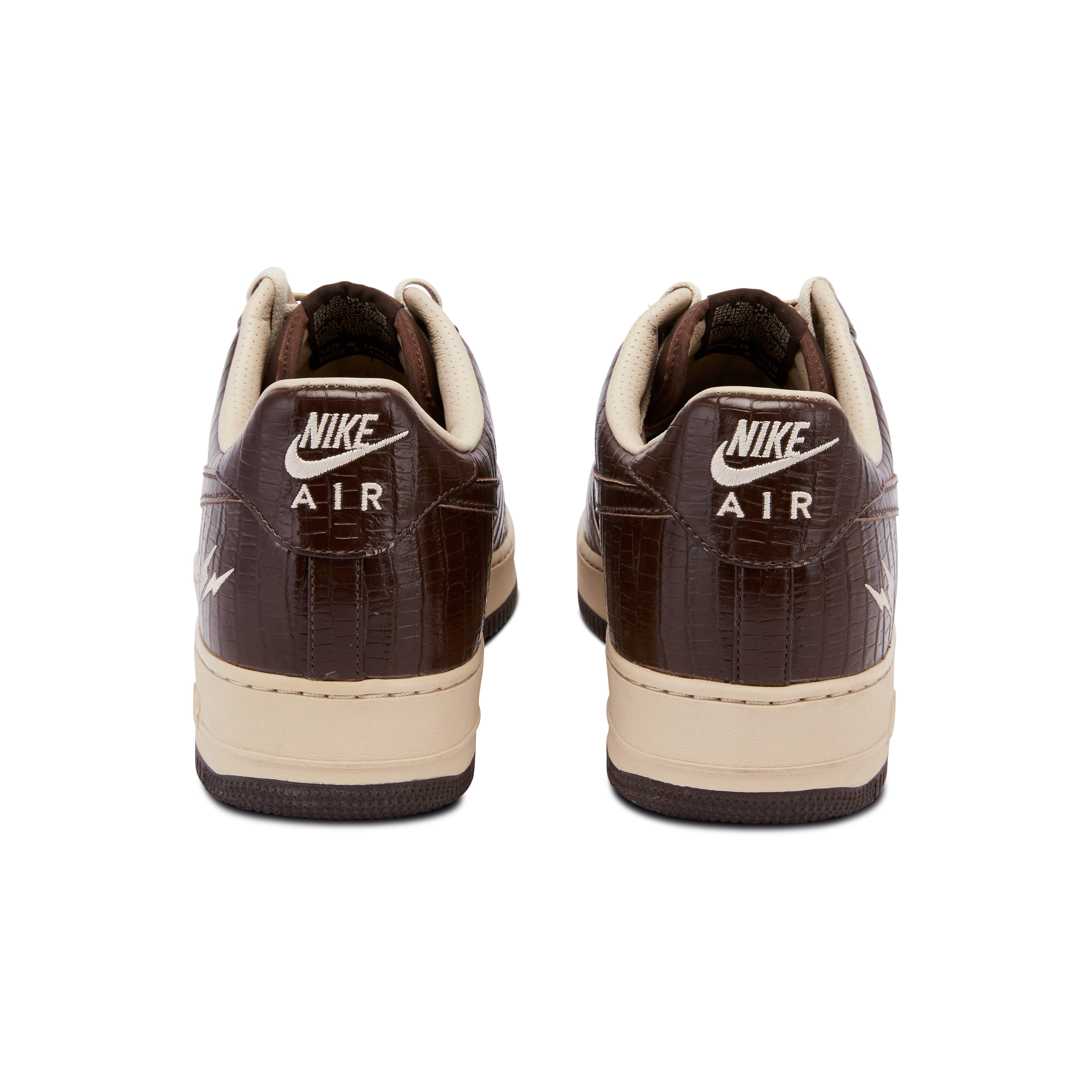 brown crocodile air force ones