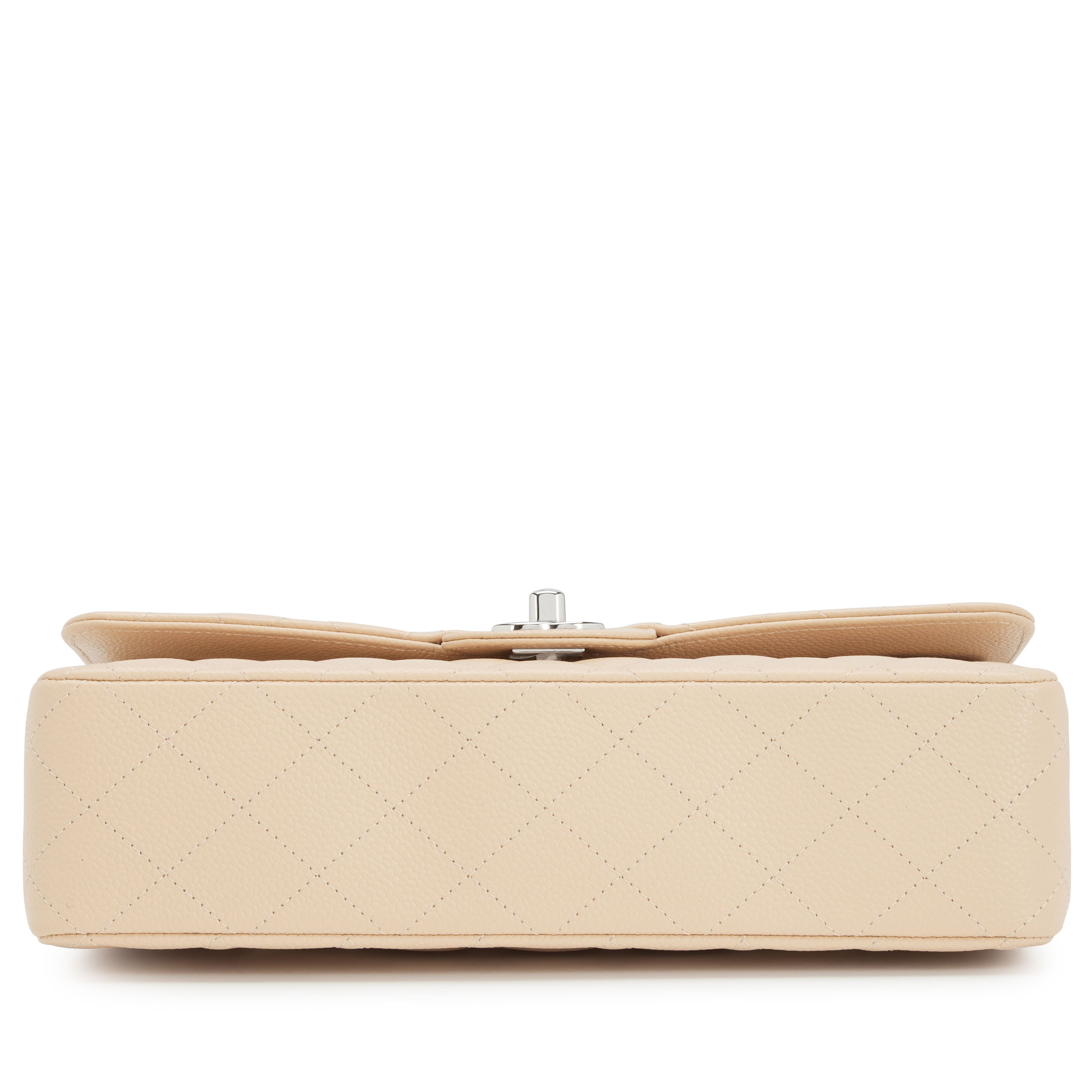 Beige Clair Quilted Caviar Medium Classic Double Flap Bag Silver Hardware, 2024 - Image 5