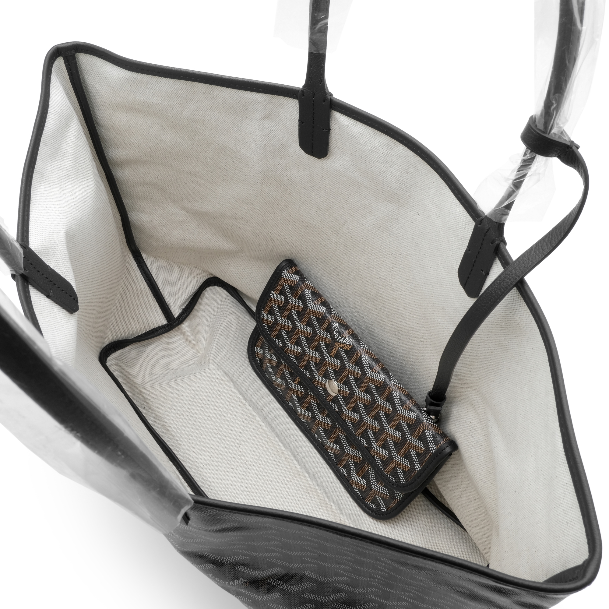 未使用Goyard No More バッグ 黒　並行品 Goyard Black Goyardine Canvas And Chevroches Calfskin Saint