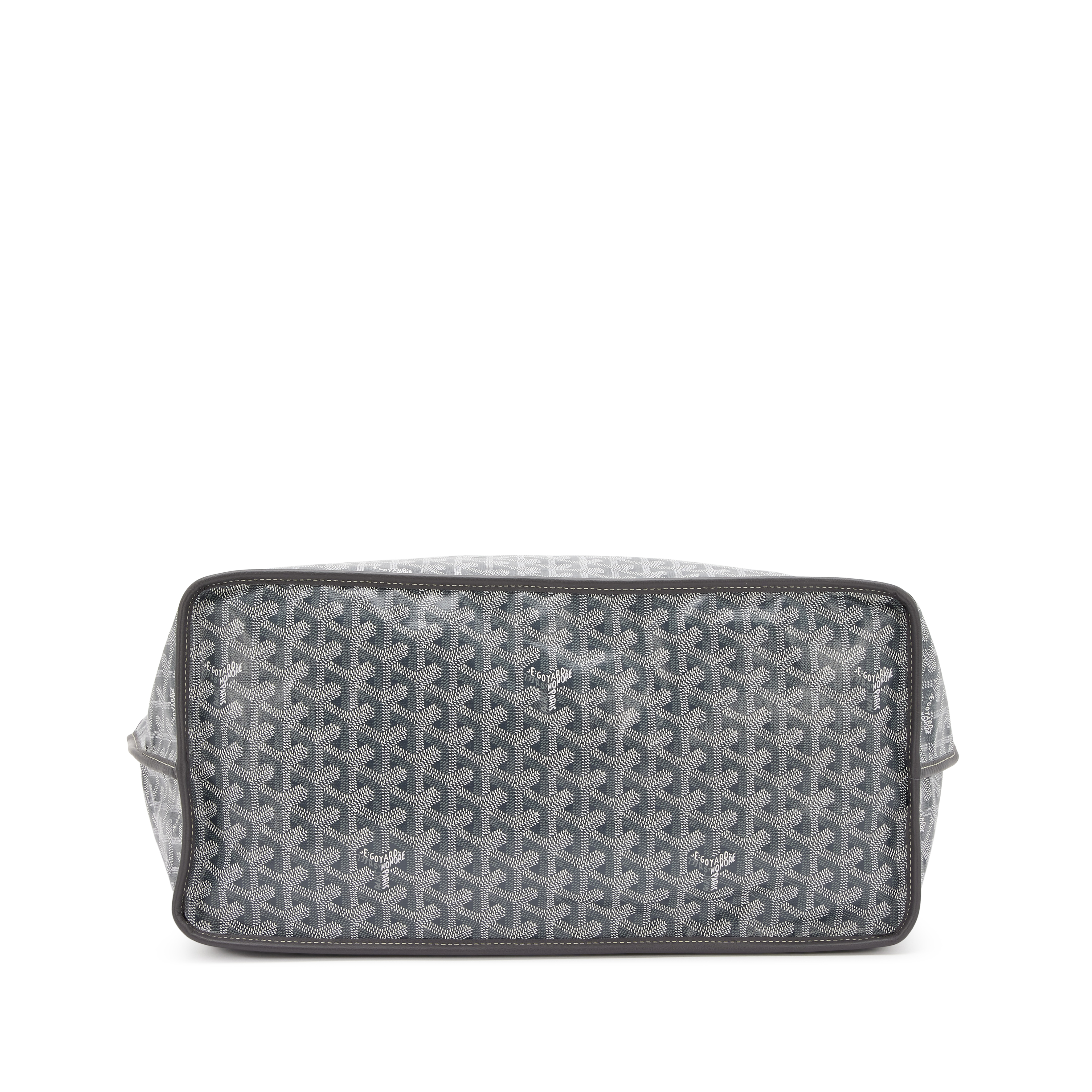 Goyard Grey Chevroches Calfskin And Goyardine Canvas Anjou