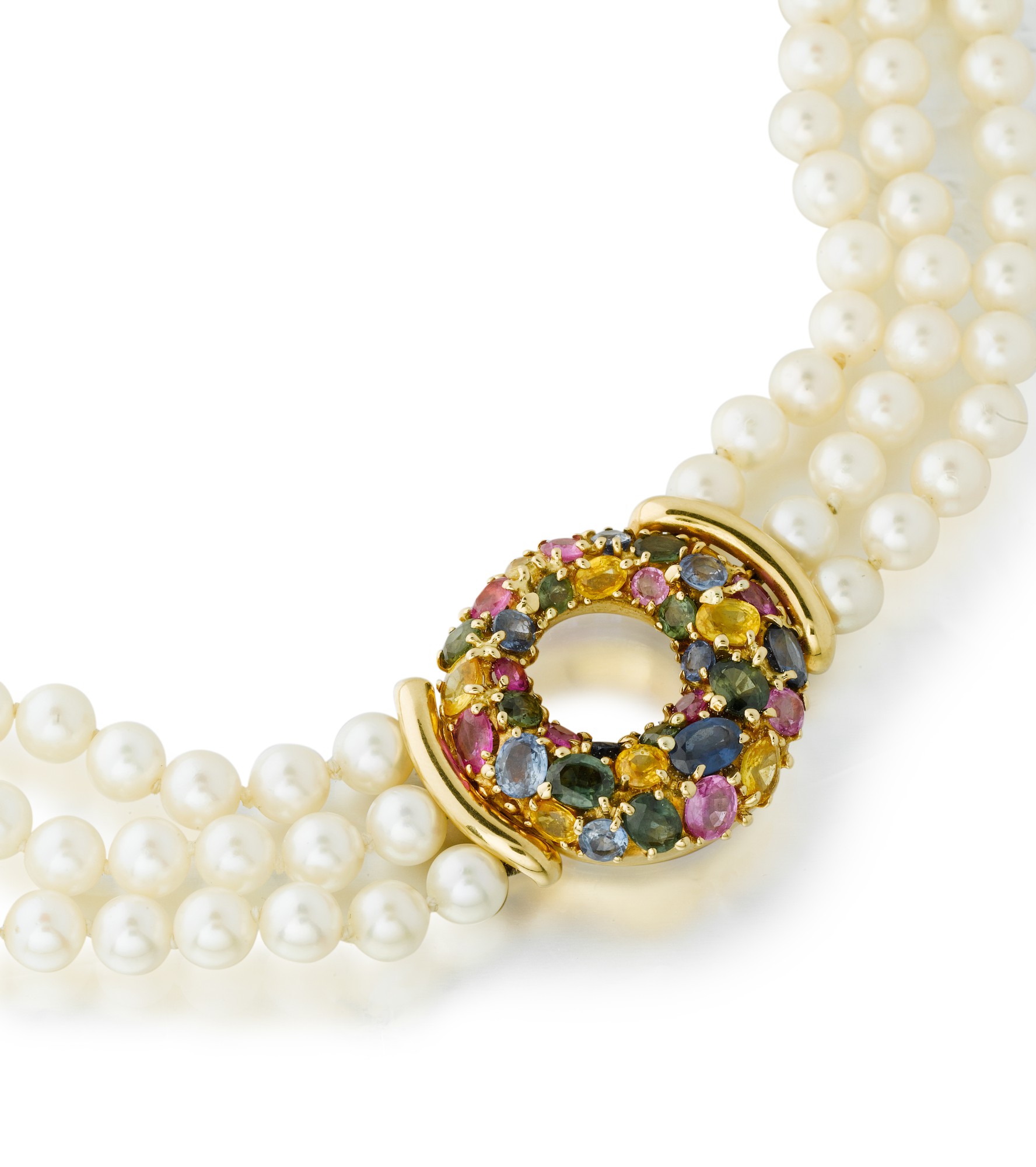 Collier Vintage Perles De Culture Argent 925 - Longueur 46 Cm, Perles 8-10 Mm