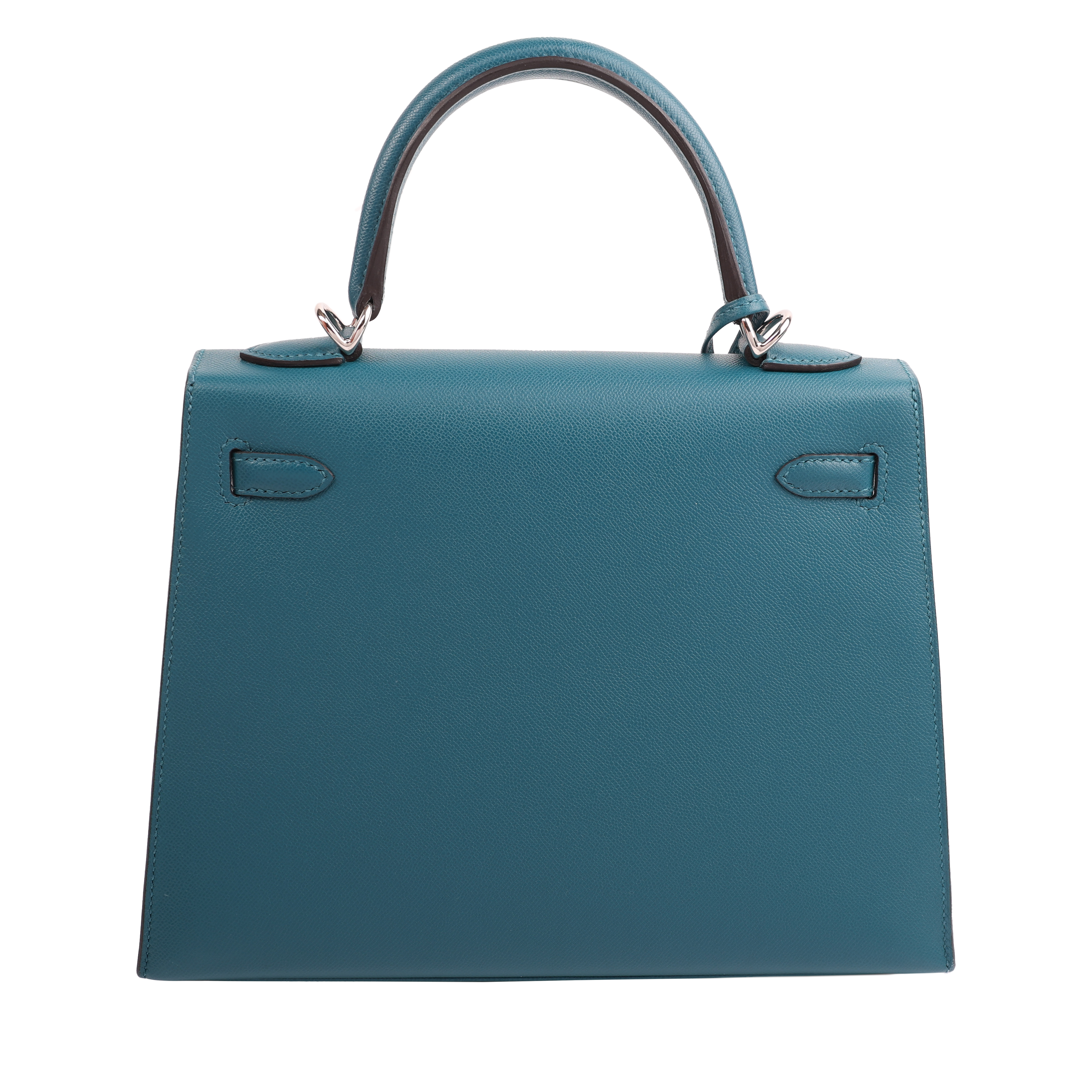 Hermès Vert Bosphore And Vert Fonce Madame Verso Sellier Kelly 25