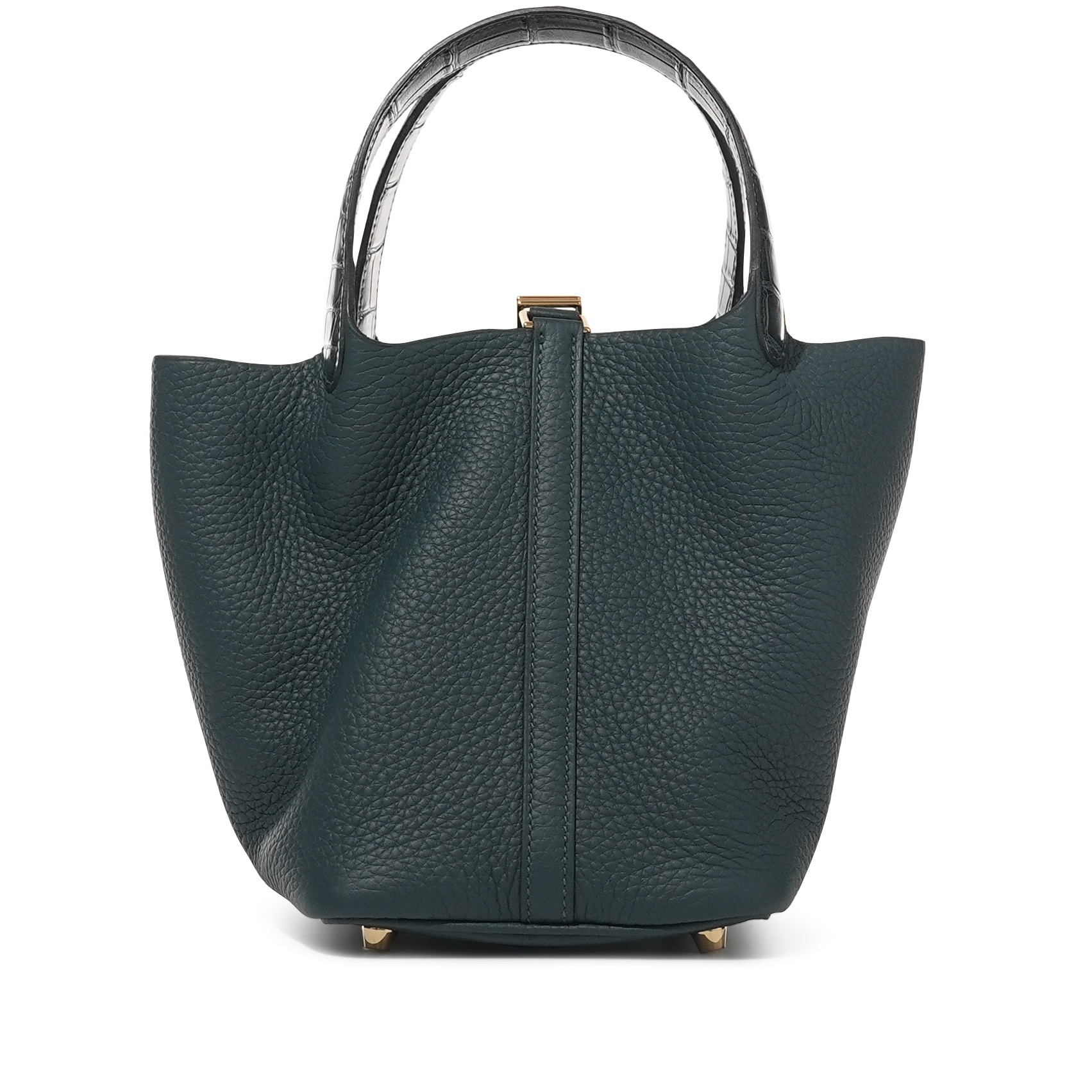 Hermès Vert Rousseau Matte Alligator And Vert Cypres Clemence