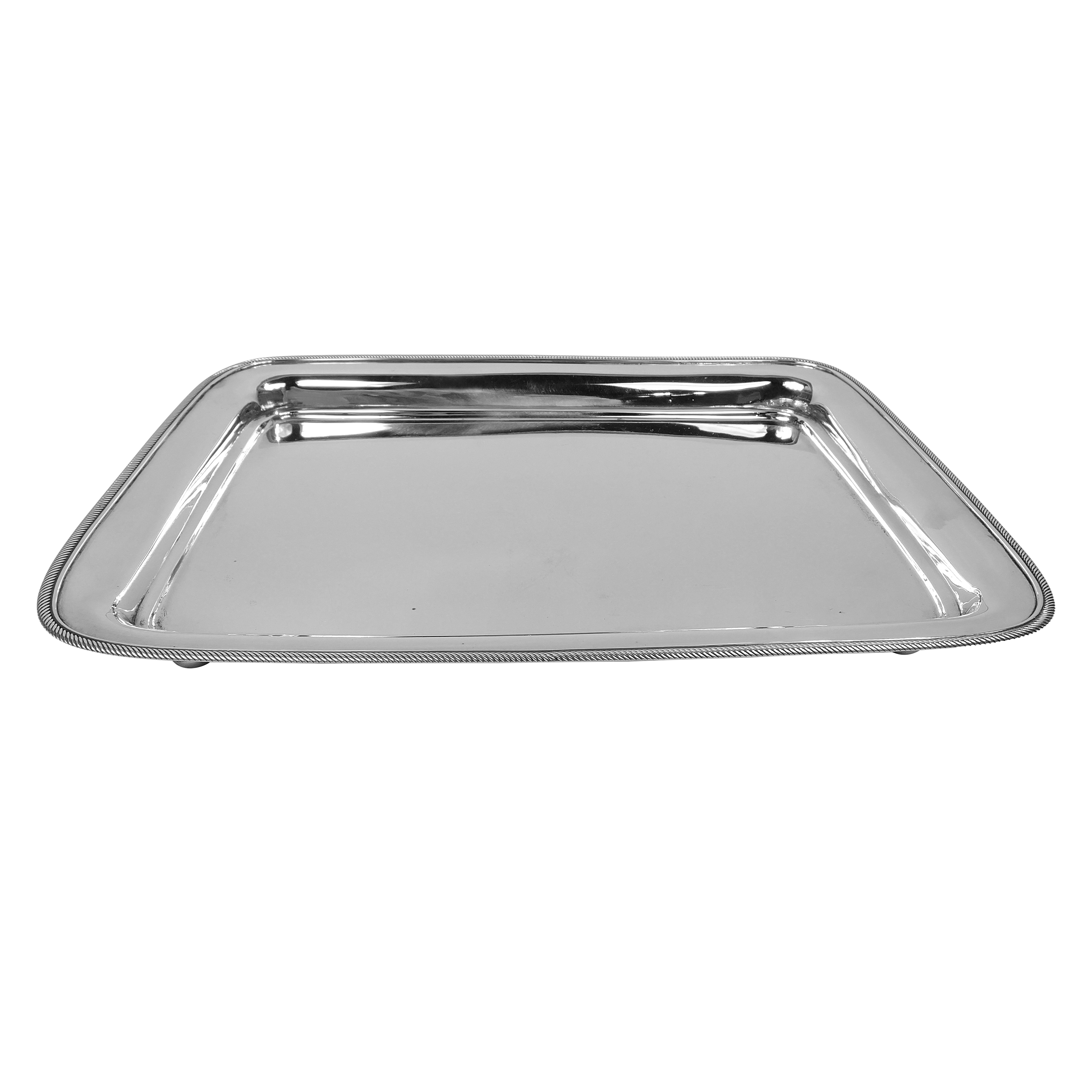 Antique Dutch Biedermeier Silver Rectangular Tray Available For