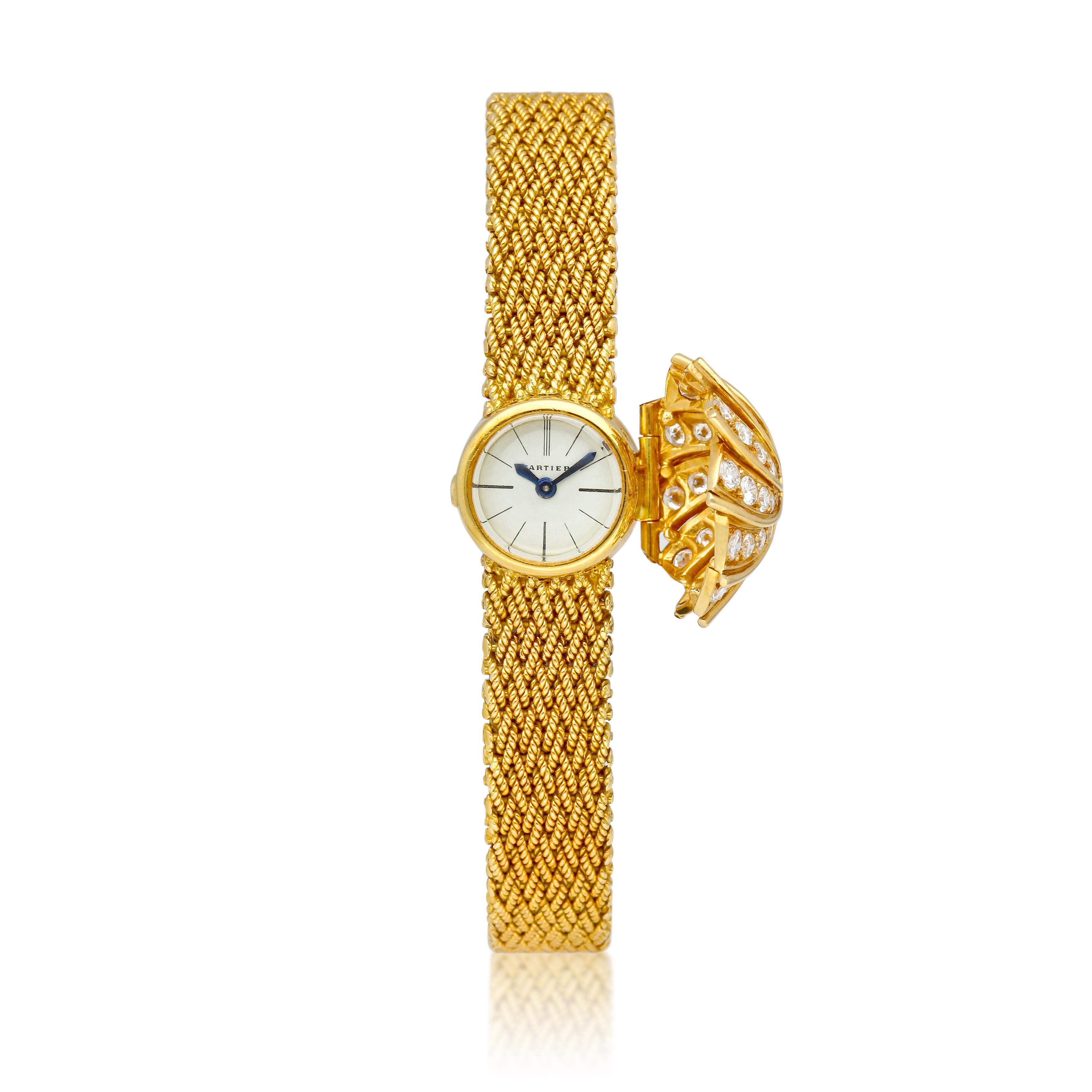 洋楽 DAIKITSUNETATHEFIRSTSUITE FOR CARTIER Cartier Vintage Cartier. A Yellow Gold And Diamond-set Manual Wind