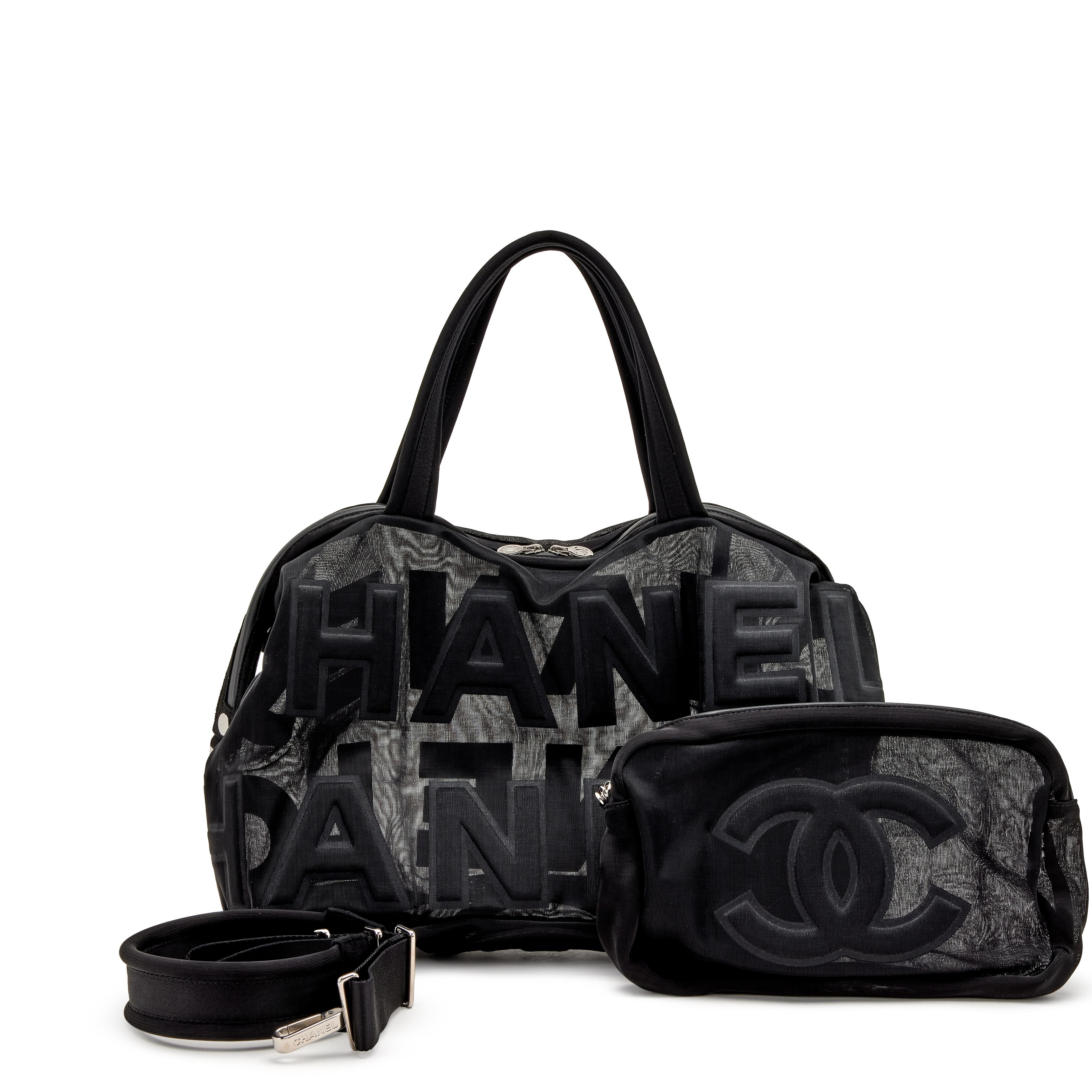 Chanel Black Mesh DouDoune Bowling Bag Silver Hardware, 2019 Available