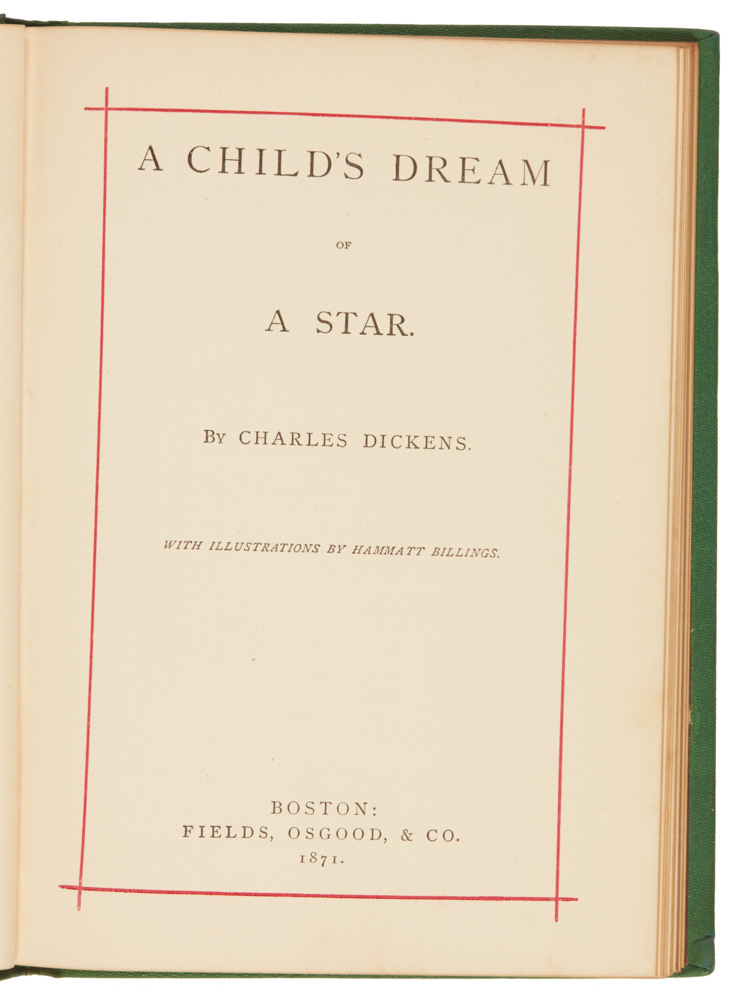 Dickens, A Child's Dream of a Star, 1871, first separate book
