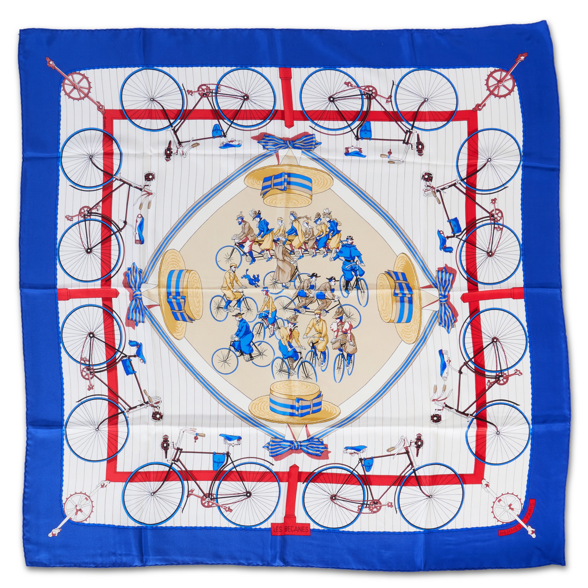 Hermès Multicolor Silk Les Becanes By Hugo Grygkar Scarf 90