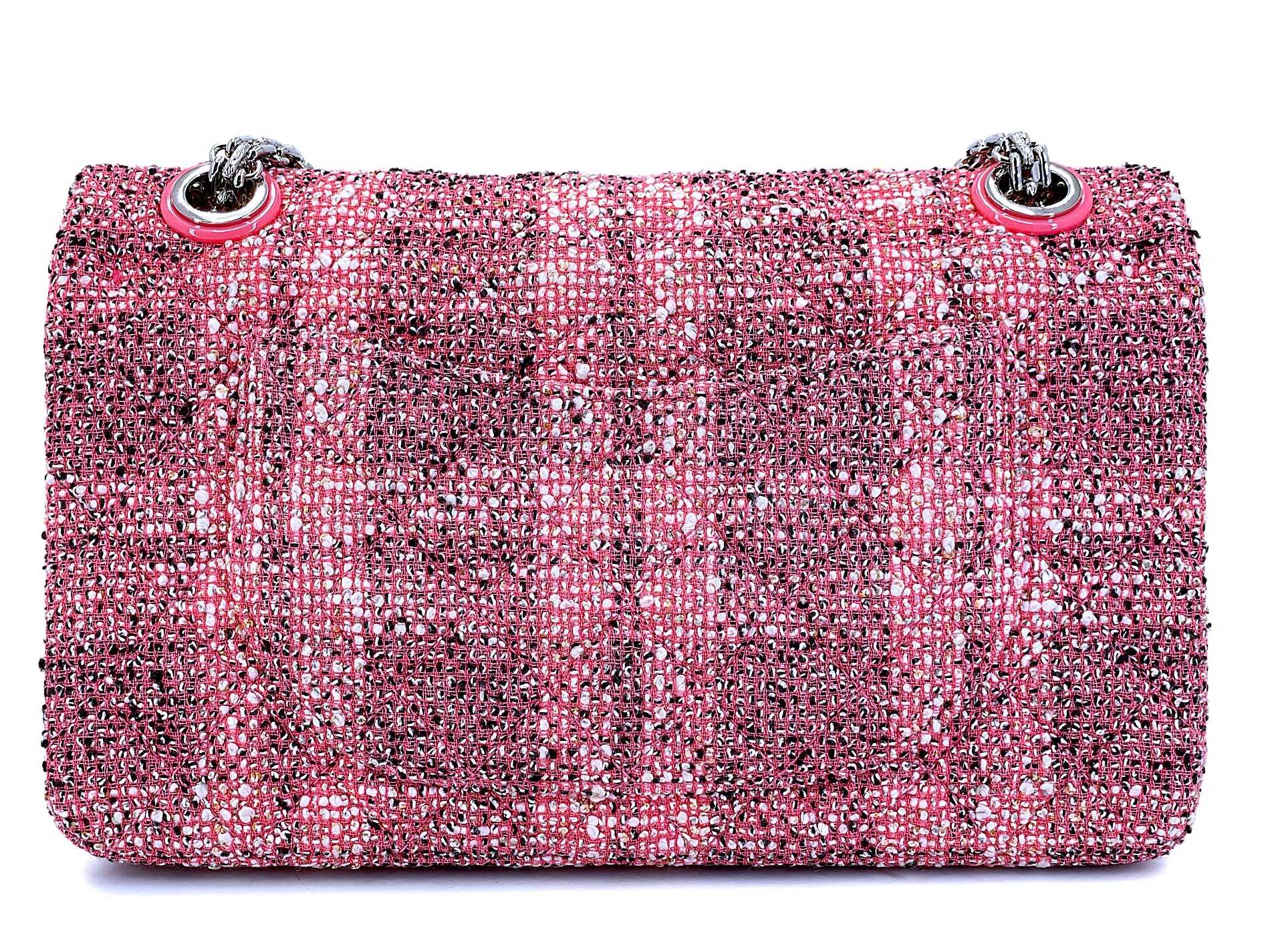 Chanel Pink Tweed 2.55 Reissue 225 Flap Bag Ruthenium Hardware